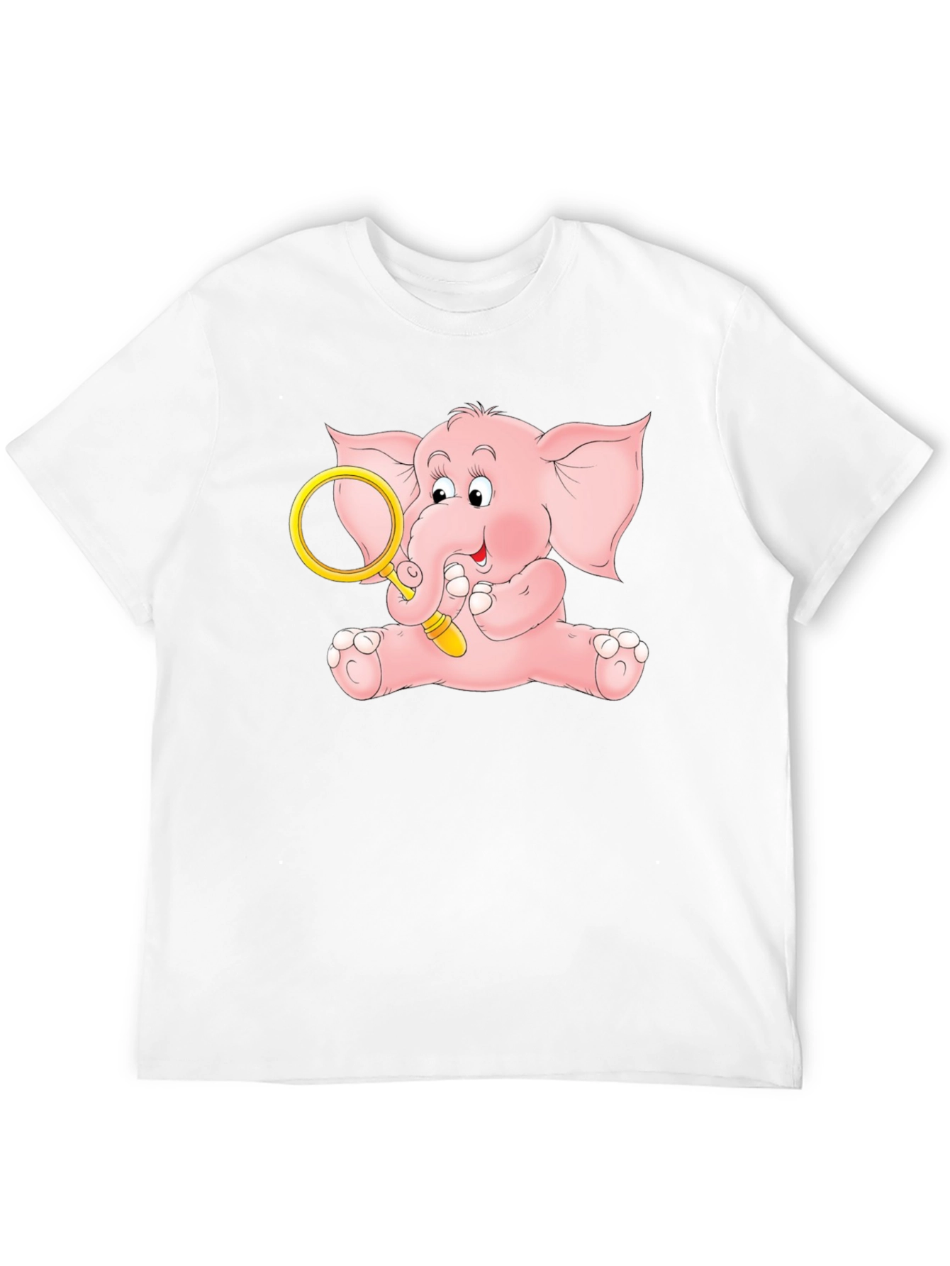 Cute Elephant Graphic Tee - Black Cotton Shirt