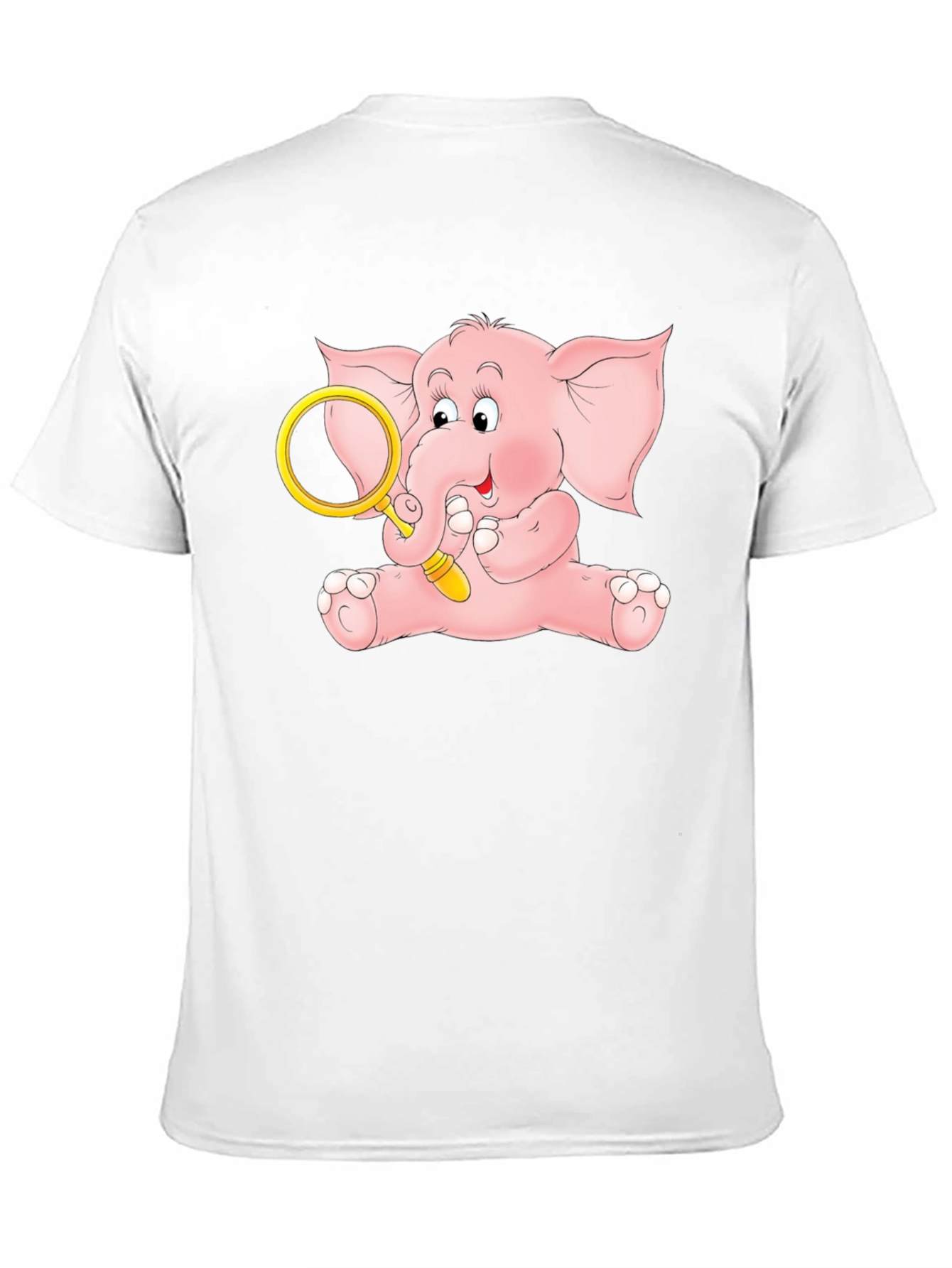 Cute Elephant Graphic Tee - Black Cotton Shirt