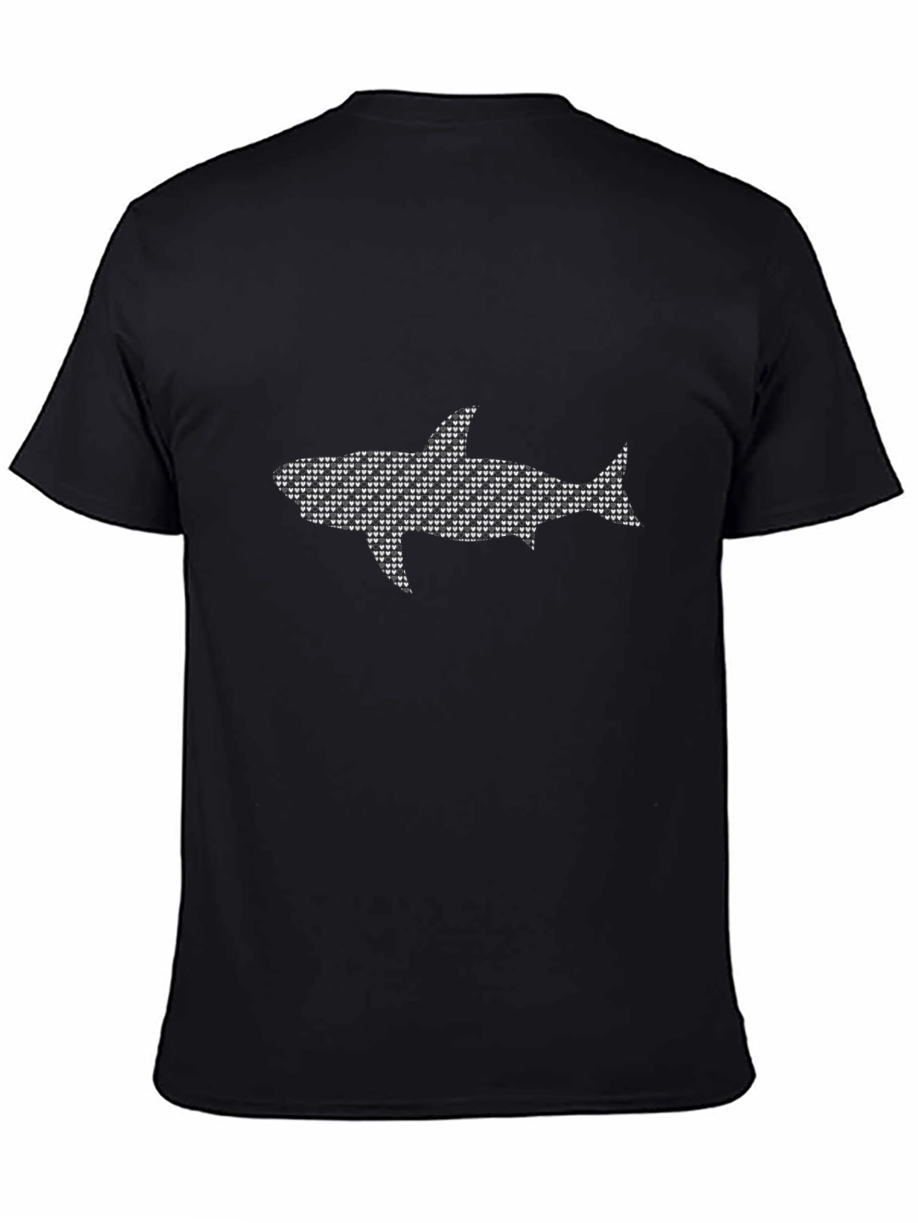 Shark Graphic Tee - Black Cotton Mens T-Shirt