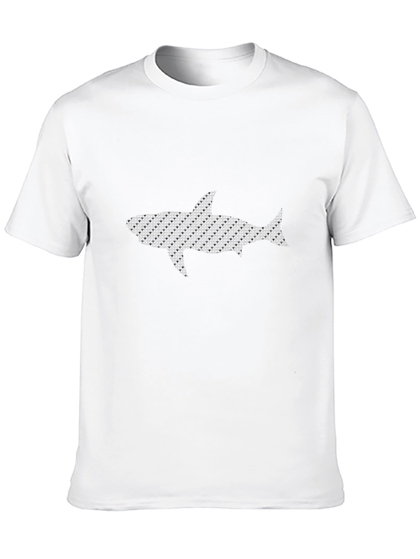 Shark Graphic Tee - Black Cotton Mens T-Shirt