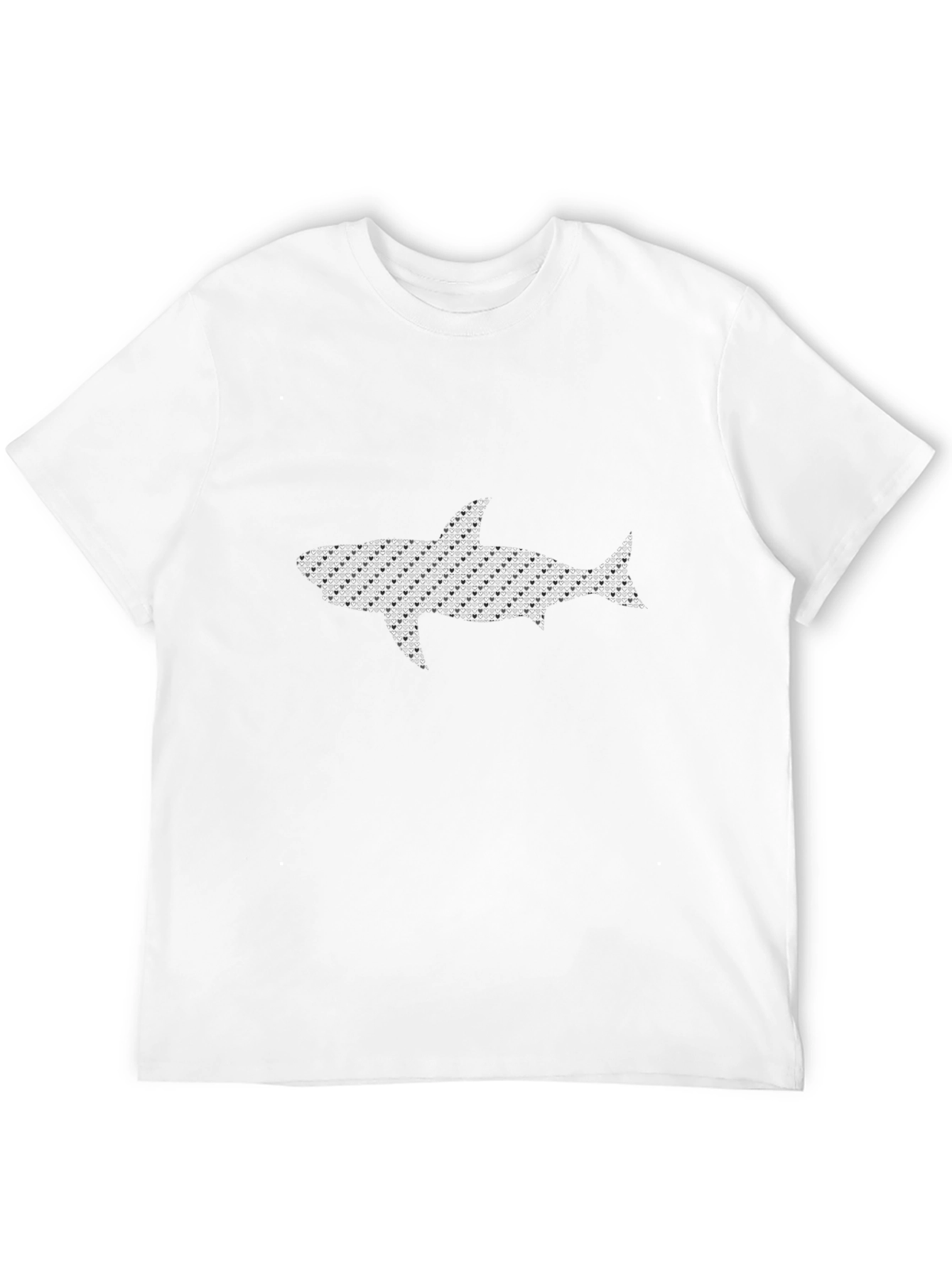 Shark Graphic Tee - Black Cotton Mens T-Shirt