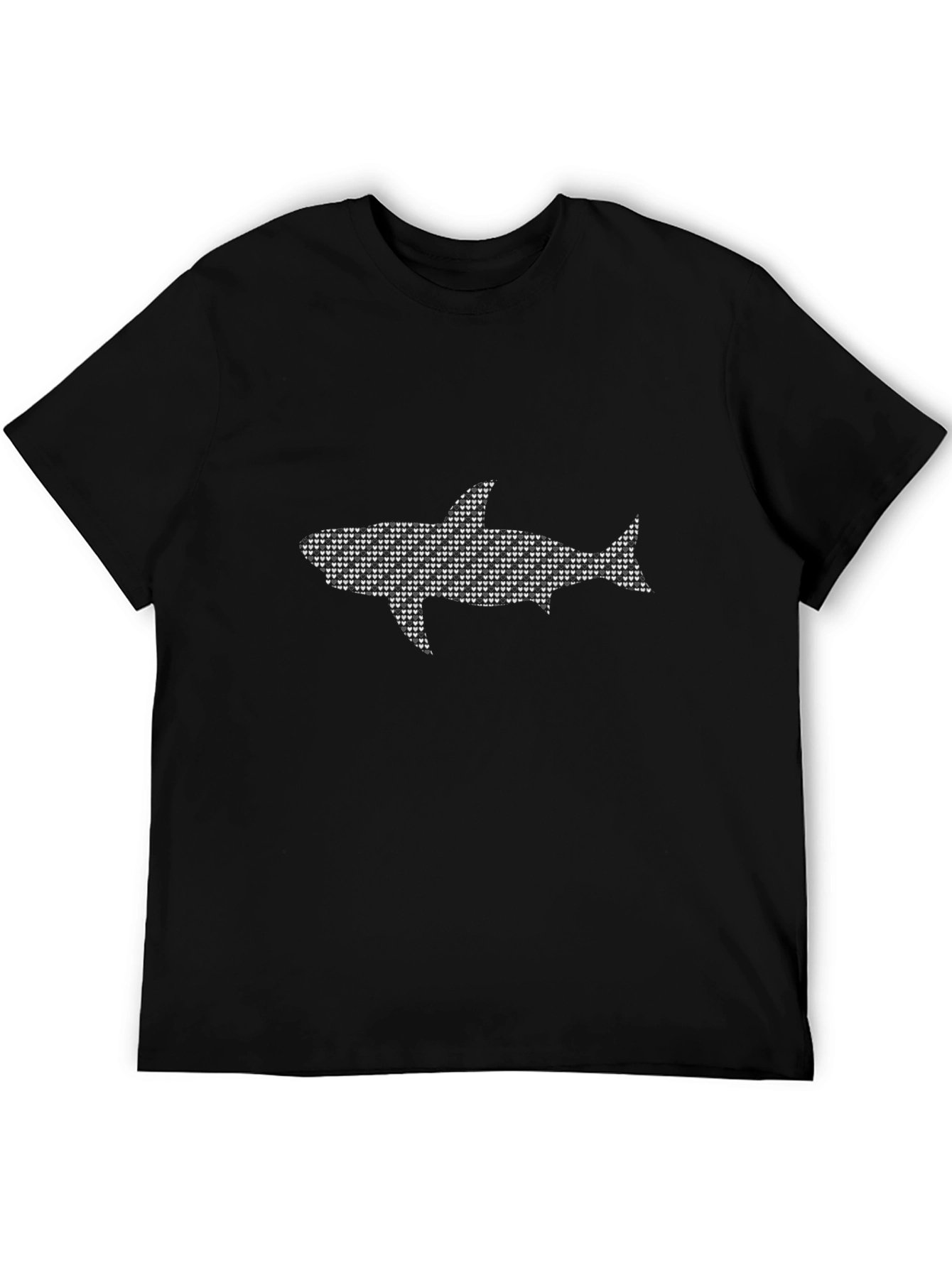Shark Graphic Tee - Black Cotton Mens T-Shirt