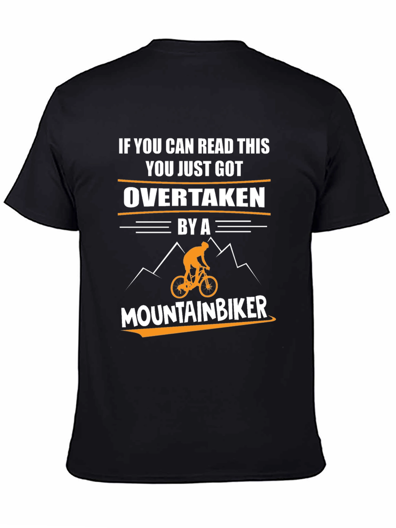 Funny Mountain Biker Graphic Tee - Overtaken