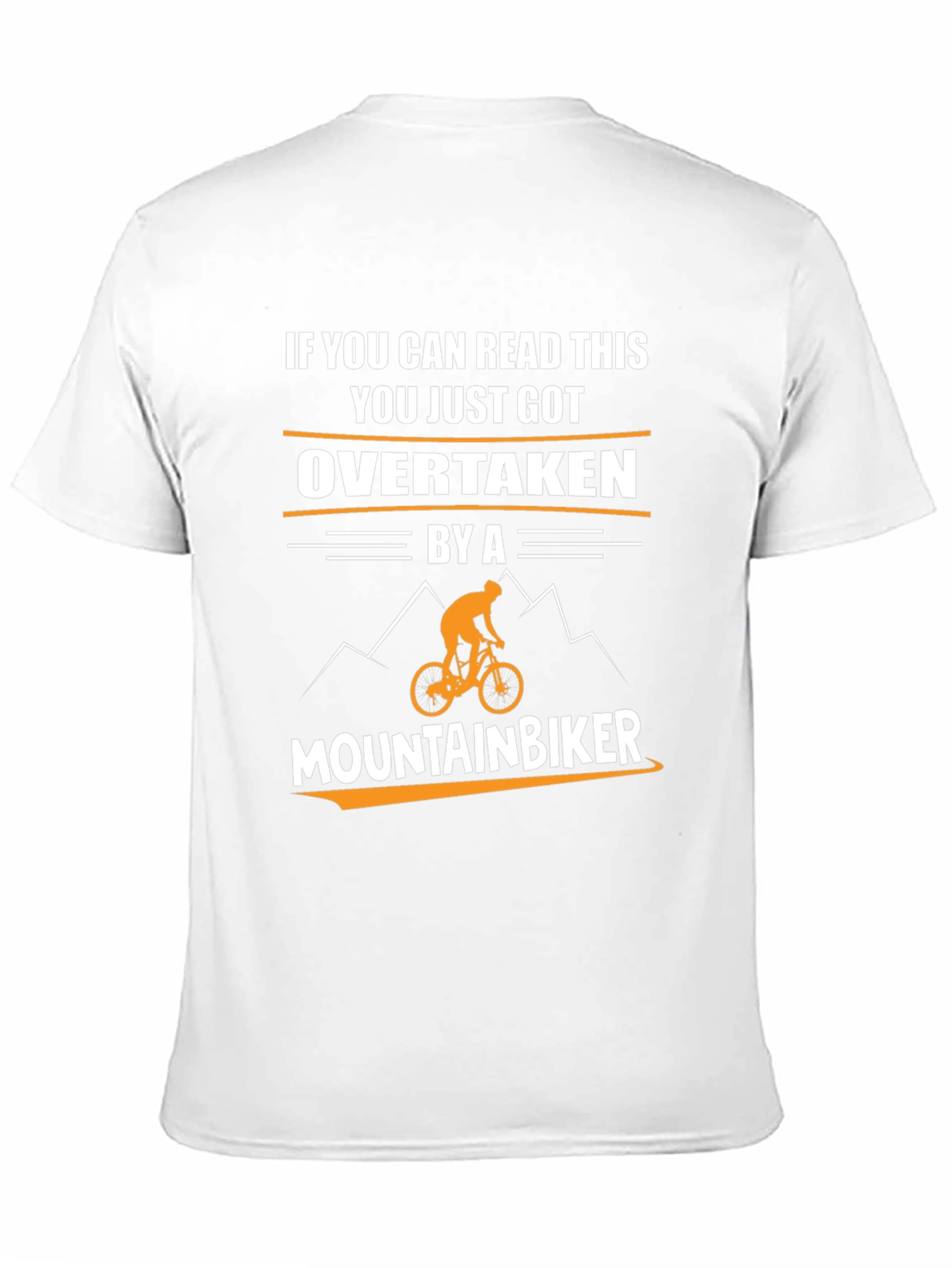 Funny Mountain Biker Graphic Tee - Overtaken