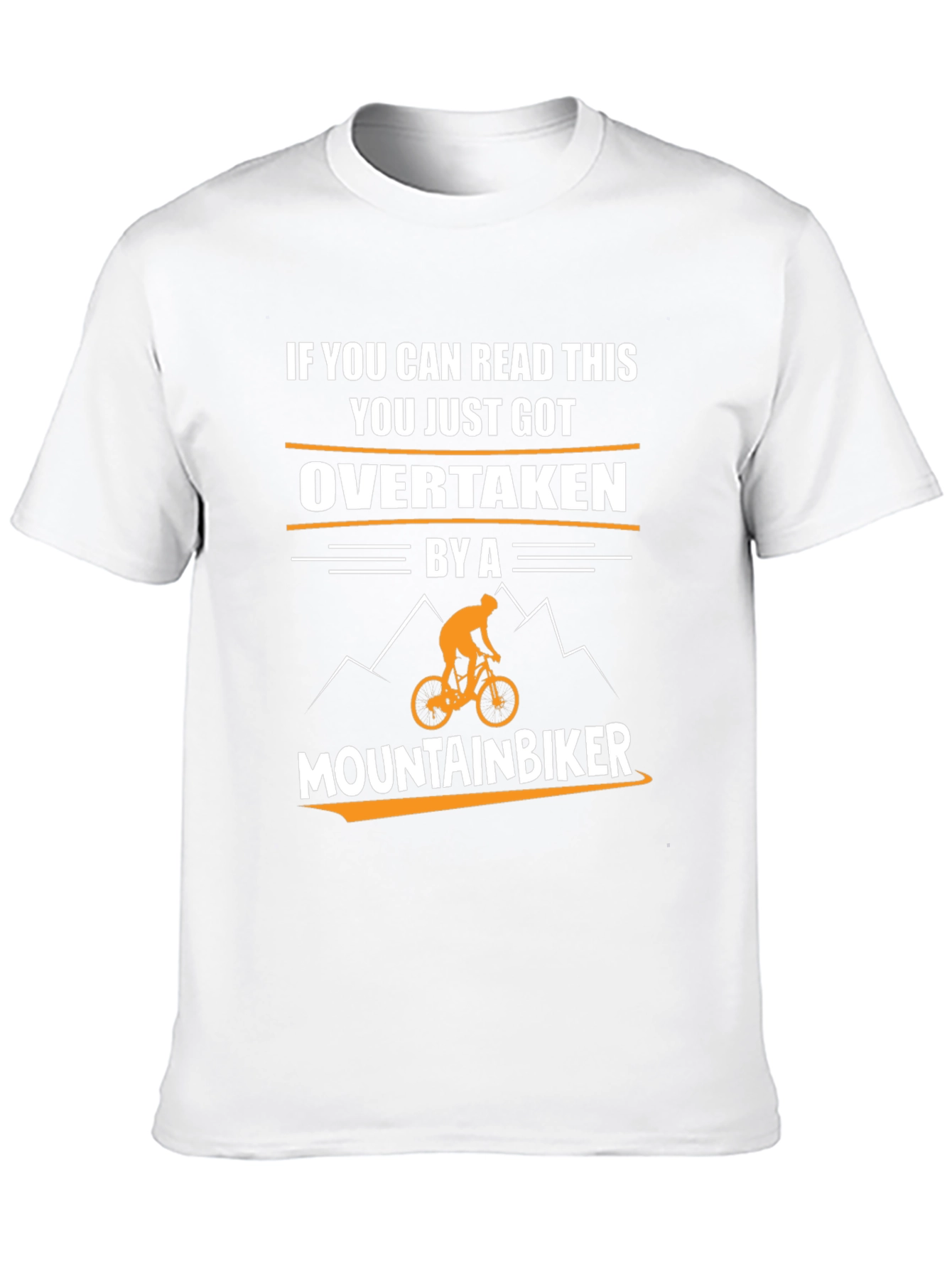 Funny Mountain Biker Graphic Tee - Overtaken