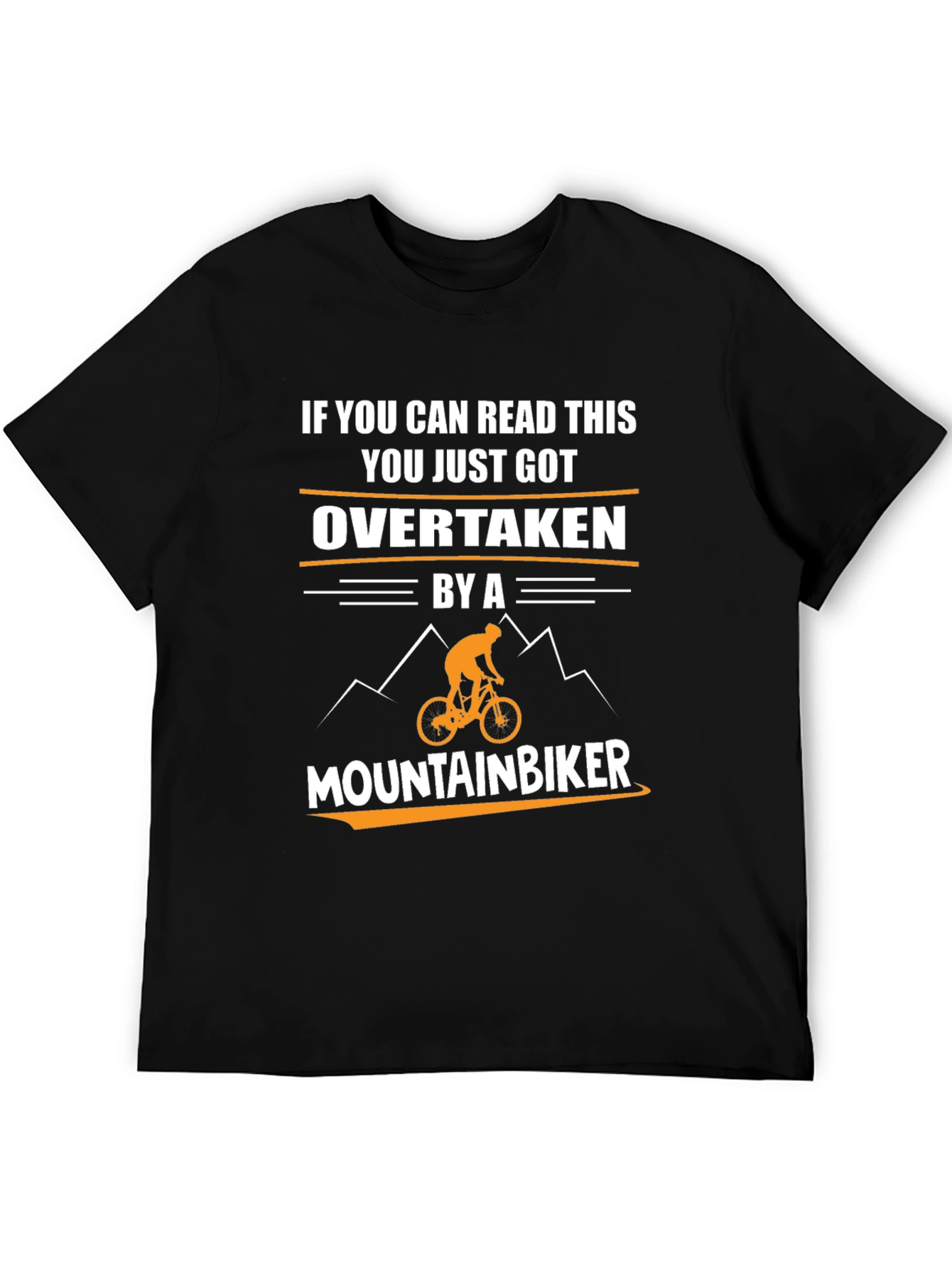 Funny Mountain Biker Graphic Tee - Overtaken