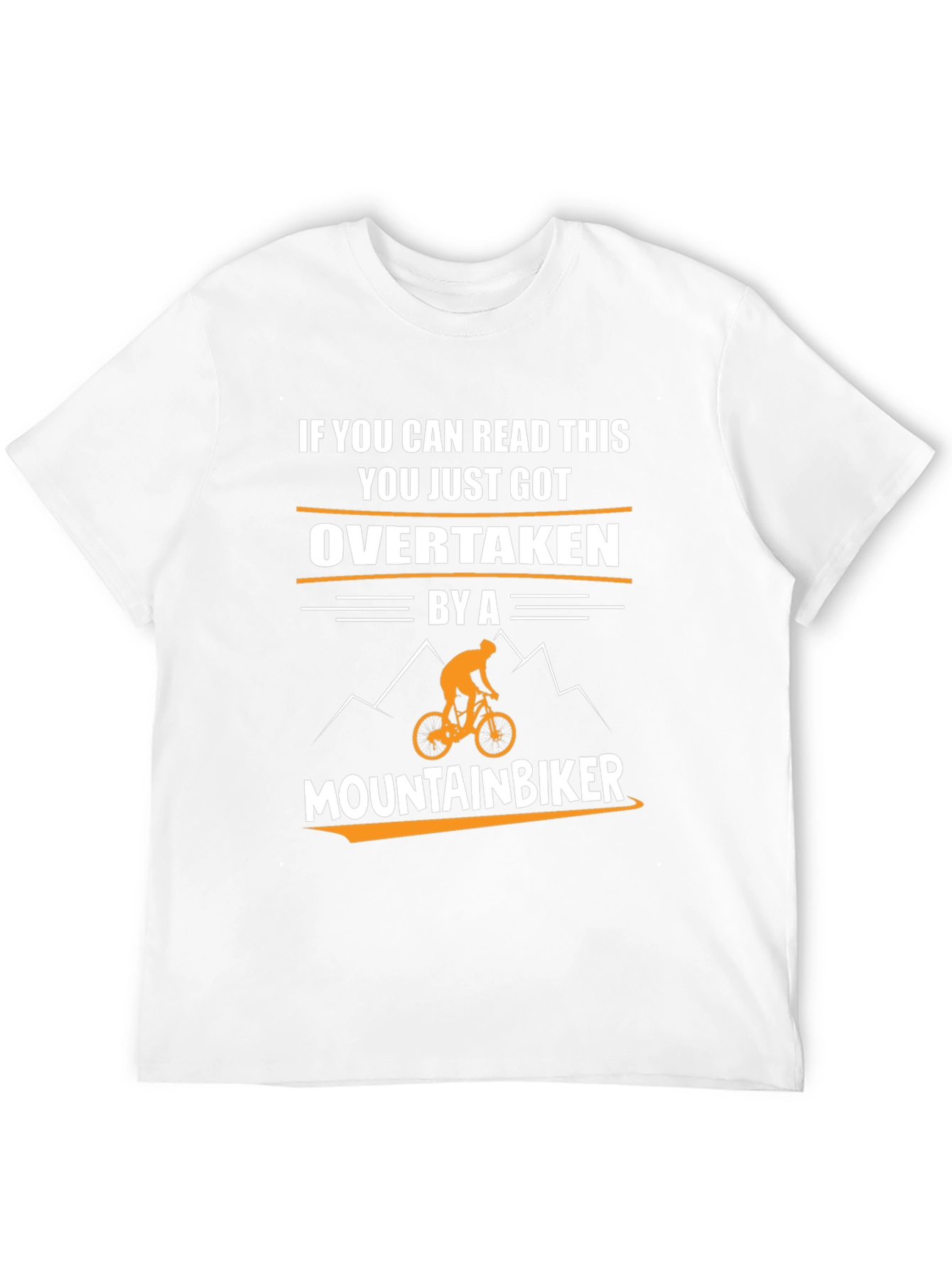 Funny Mountain Biker Graphic Tee - Overtaken