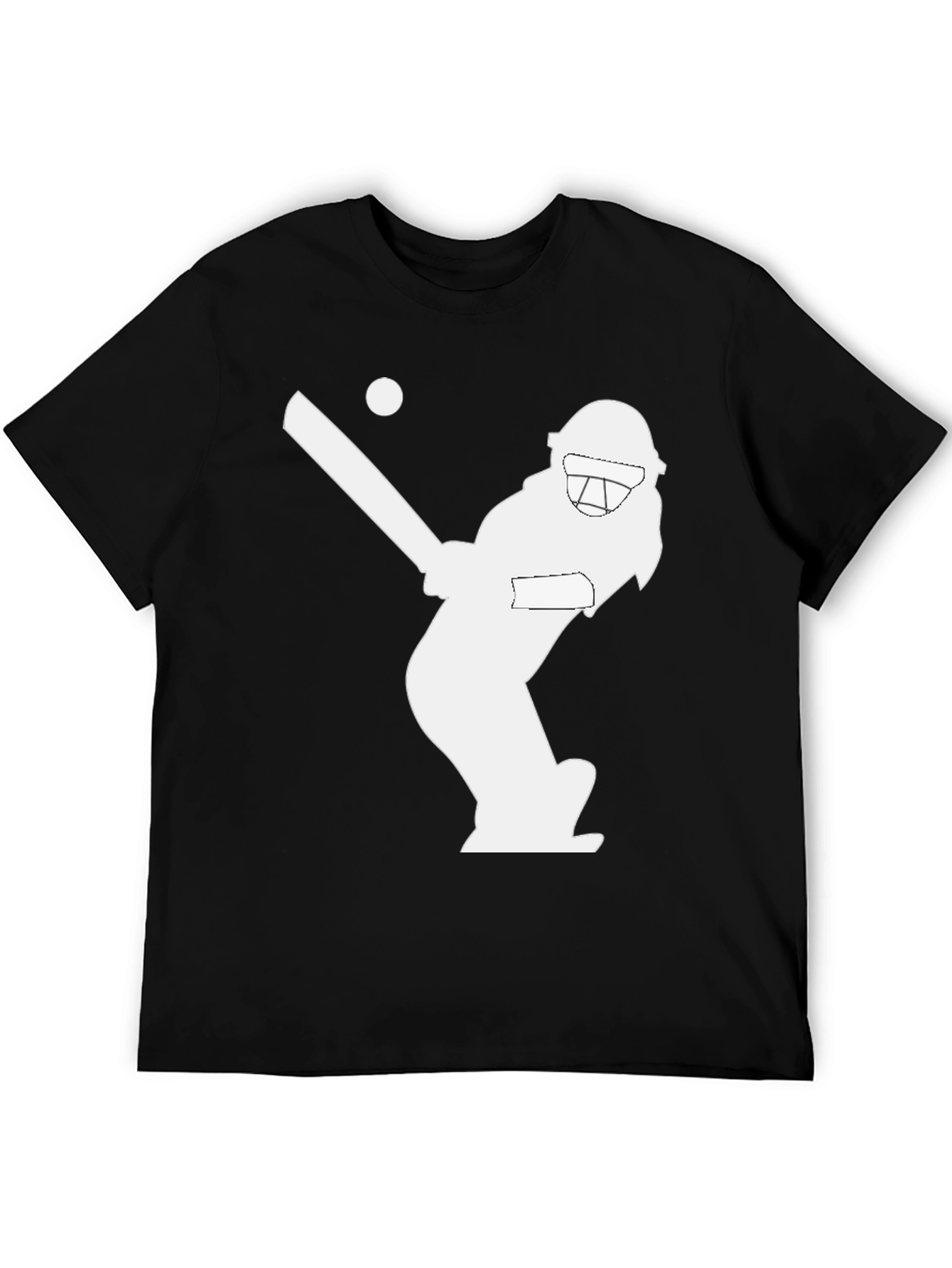 Cricket Player Graphic T-Shirt - Stylish Black Tee