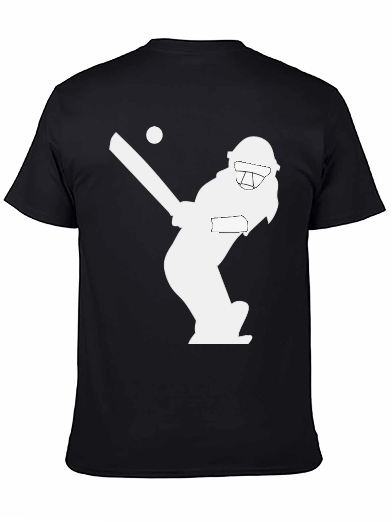 Cricket Player Graphic T-Shirt - Stylish Black Tee