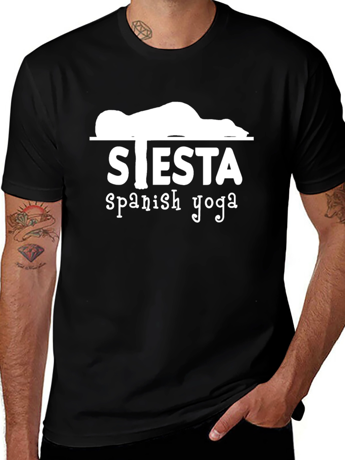 Siesta Spanish Yoga Graphic Tee - Funny Relax T-Shirt