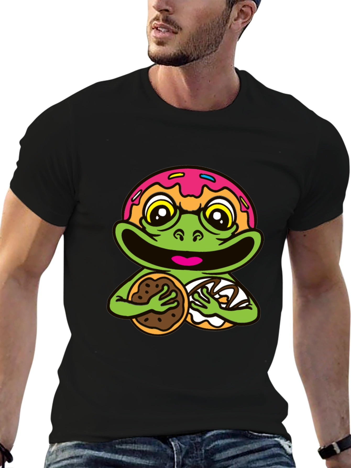 Frog Donut Cookie Funny T-Shirt
