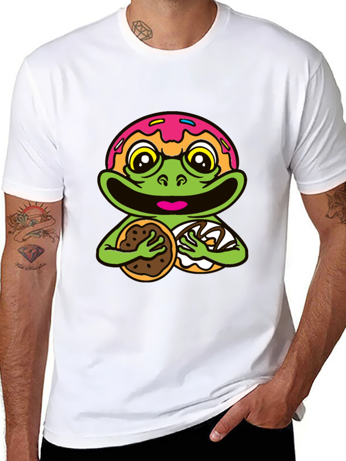 Frog Donut Cookie Funny T-Shirt