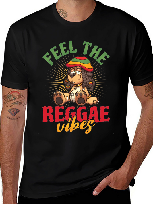 Feel the Reggae Vibes Black Graphic Tee