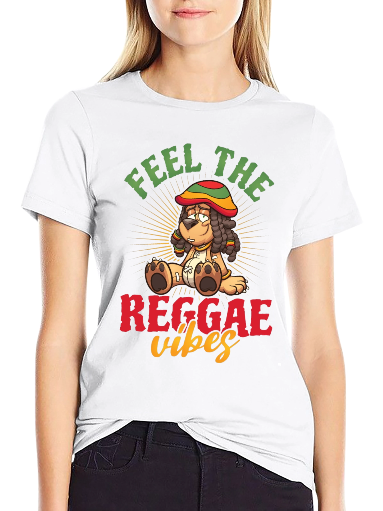Feel the Reggae Vibes Black Graphic Tee