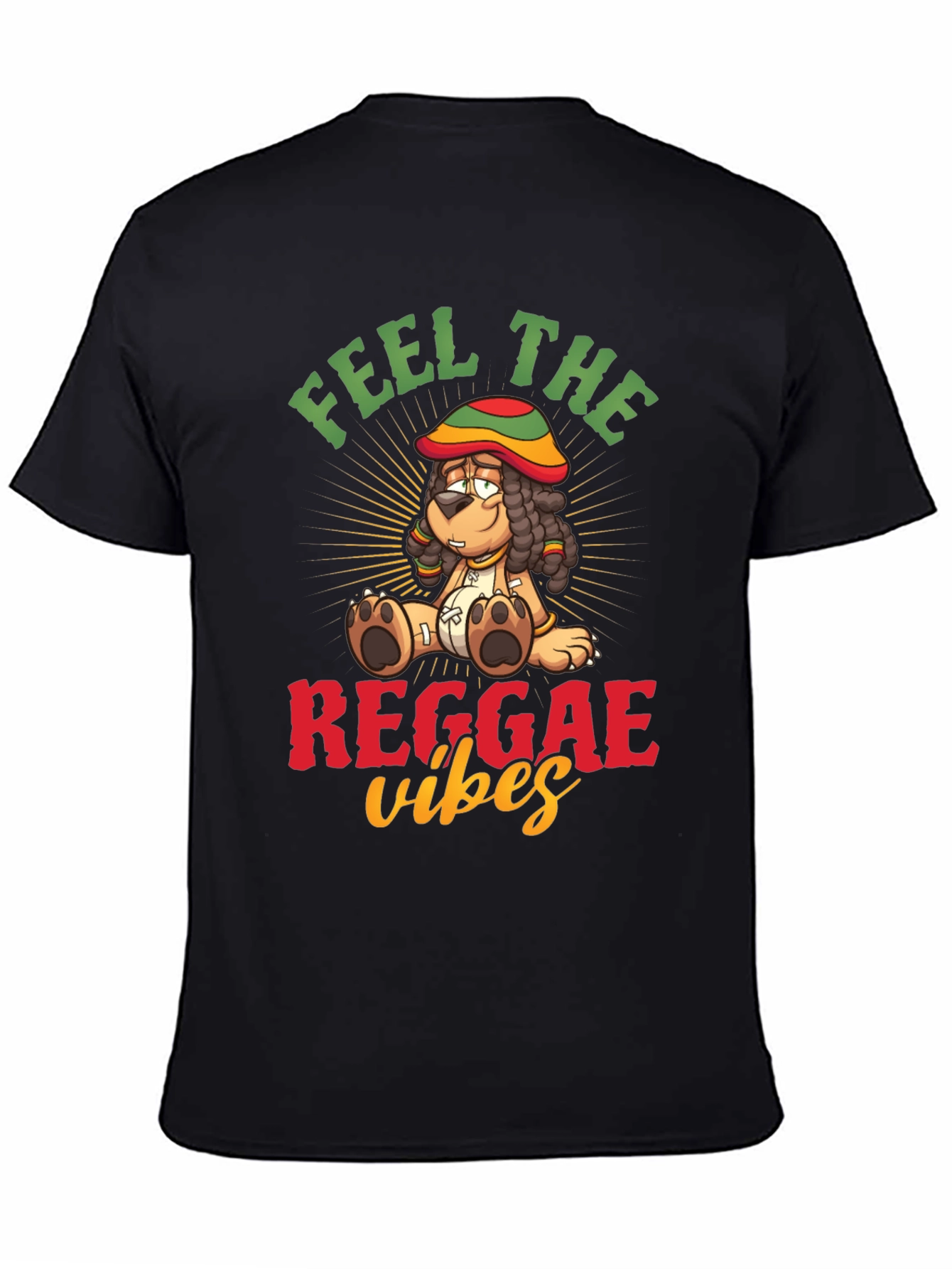 Feel the Reggae Vibes Black Graphic Tee