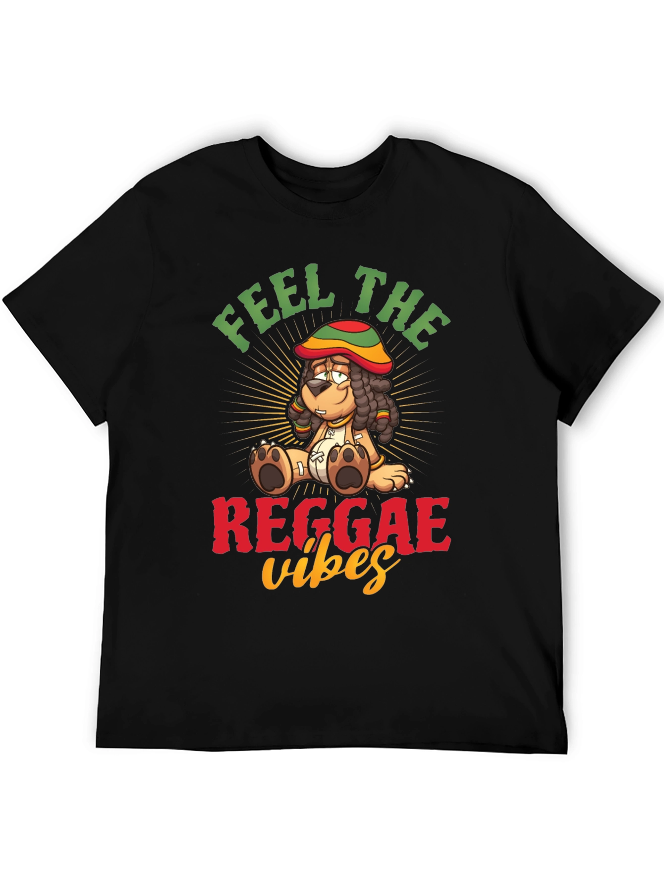 Feel the Reggae Vibes Black Graphic Tee