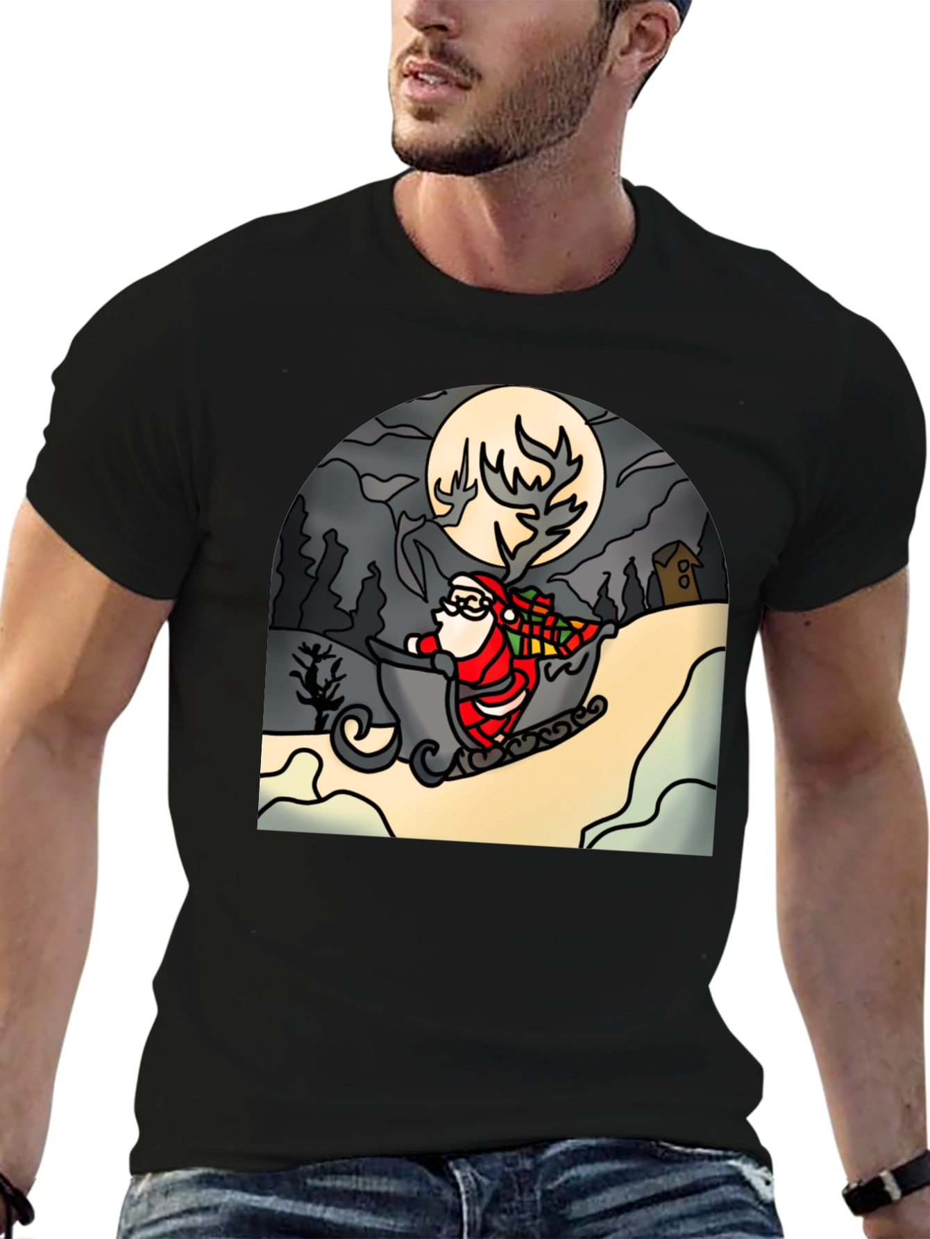 Santa Sleigh T-Shirt - Holiday Cheer