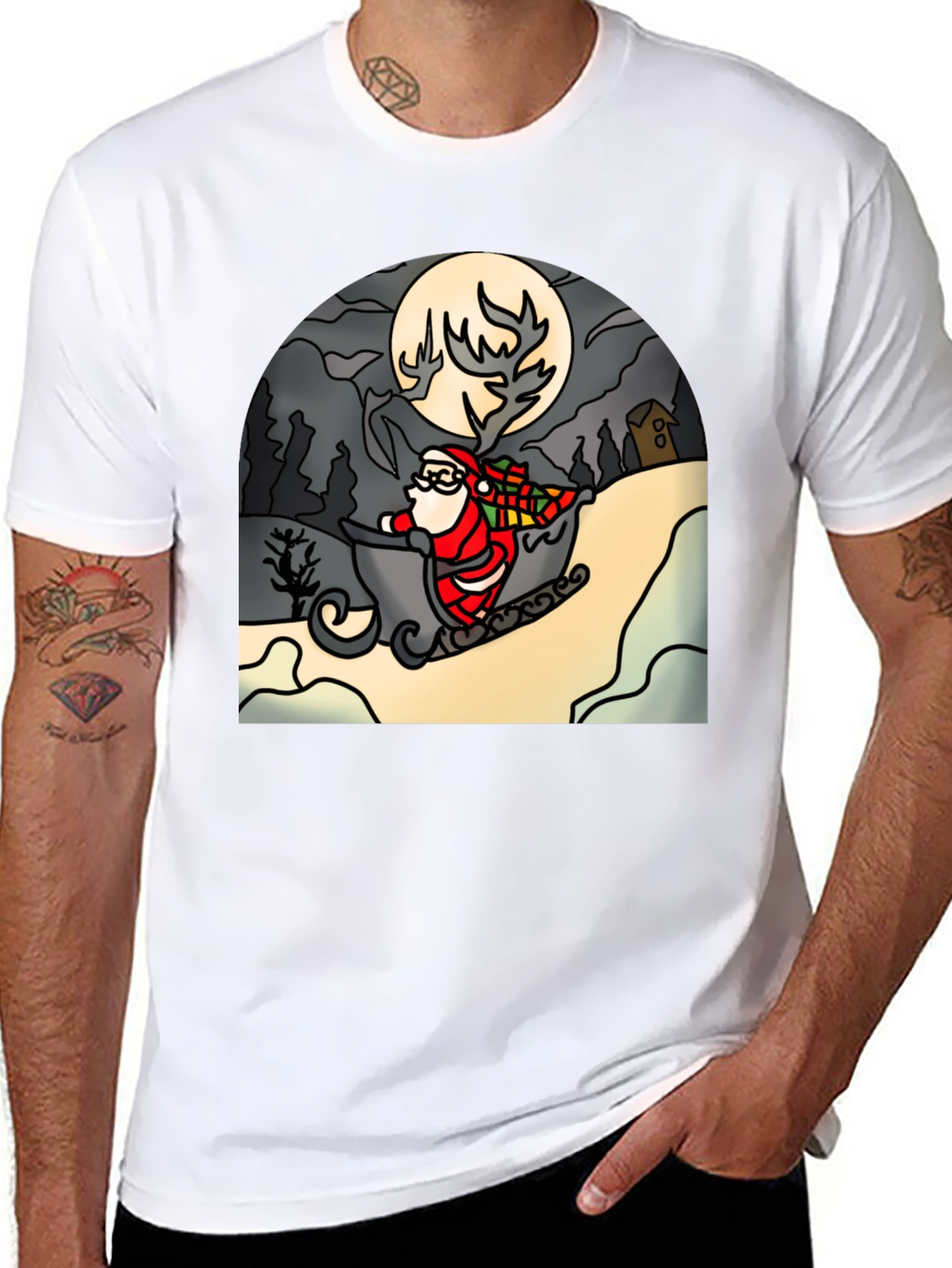 Santa Sleigh T-Shirt - Holiday Cheer