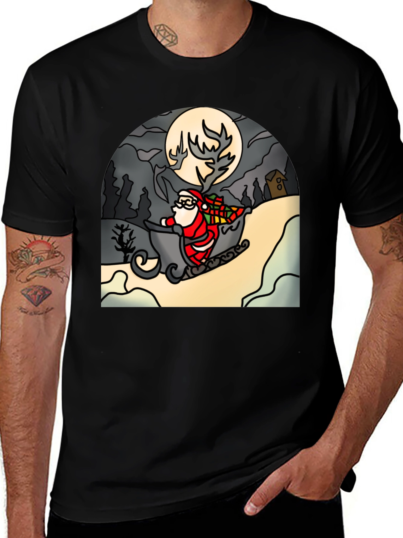 Santa Sleigh T-Shirt - Holiday Cheer
