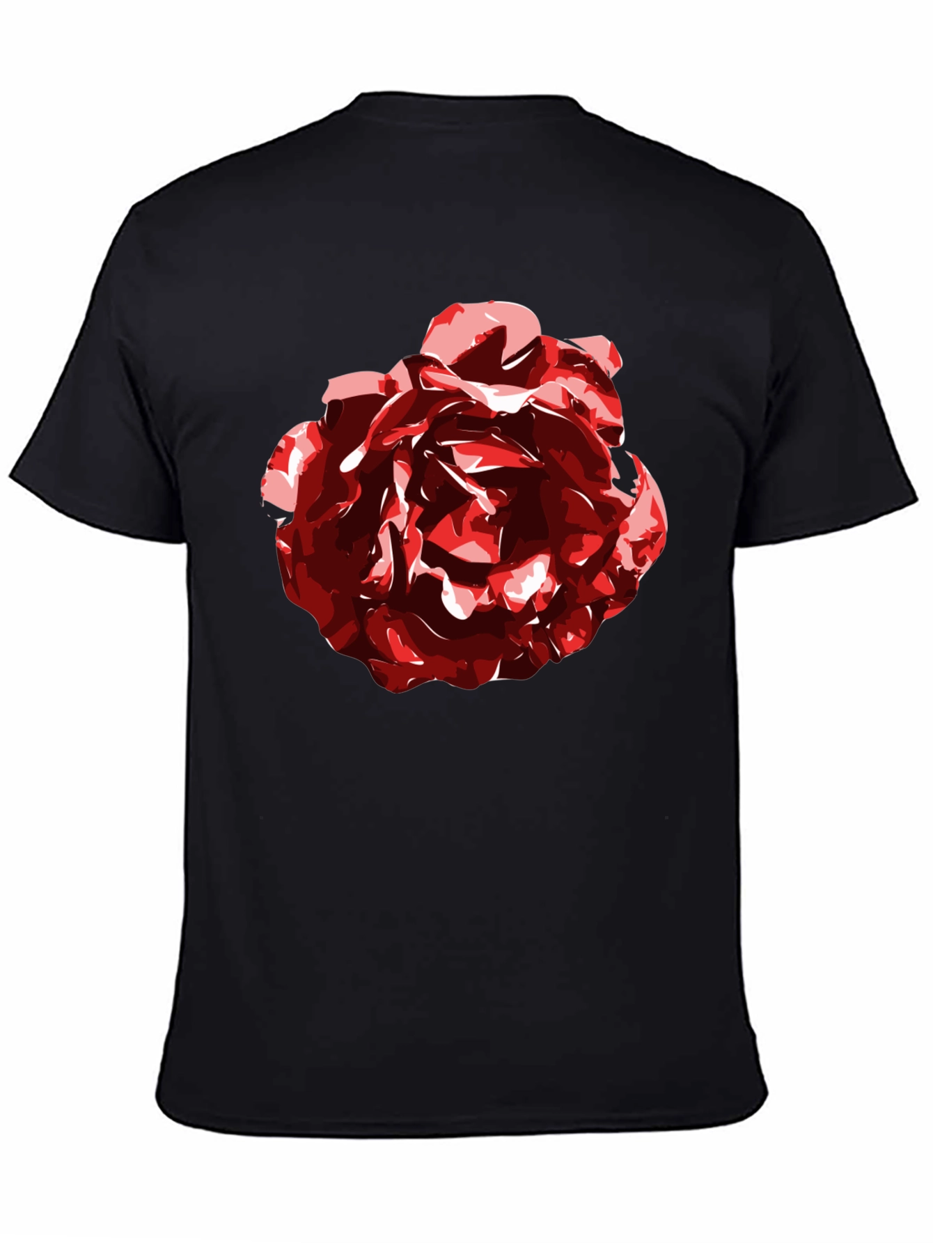 Rose Graphic Print Black T-Shirt