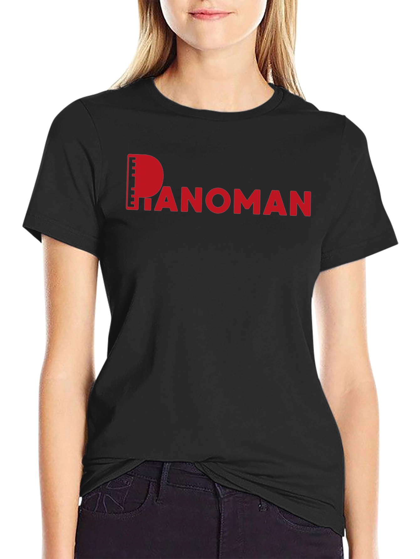 Pianoman Graphic Tee - Black Cotton Casual Shirt