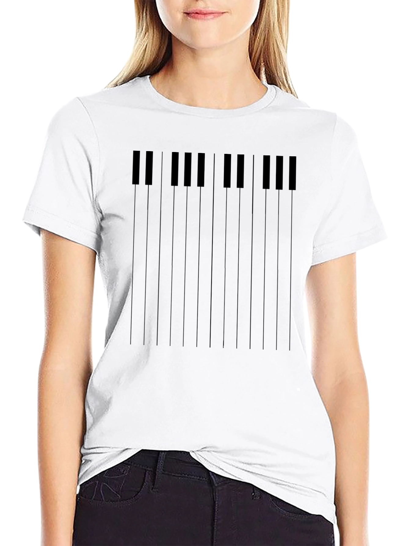 Piano Keys Graphic Tee - Black Music Lover T-Shirt
