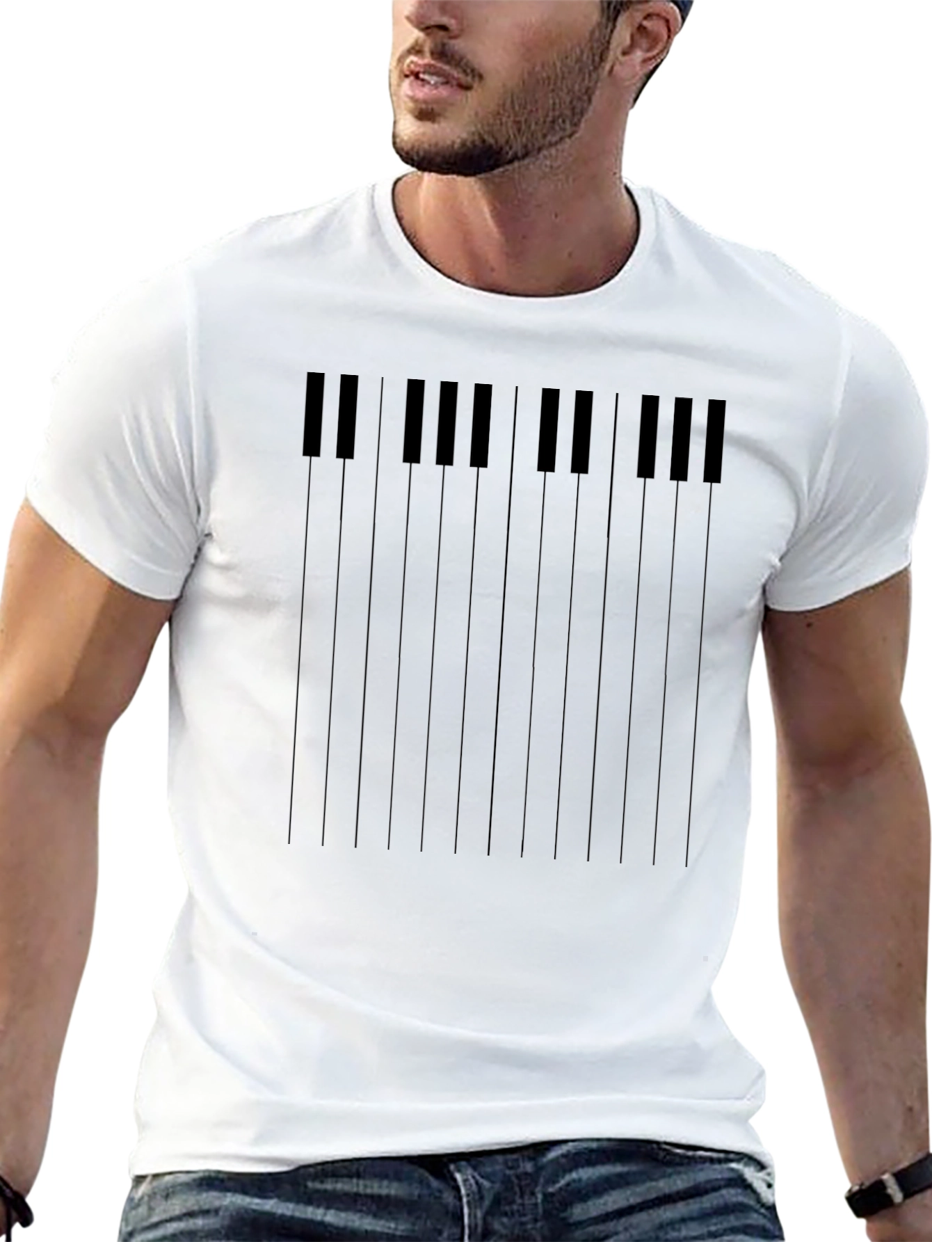 Piano Keys Graphic Tee - Black Music Lover T-Shirt
