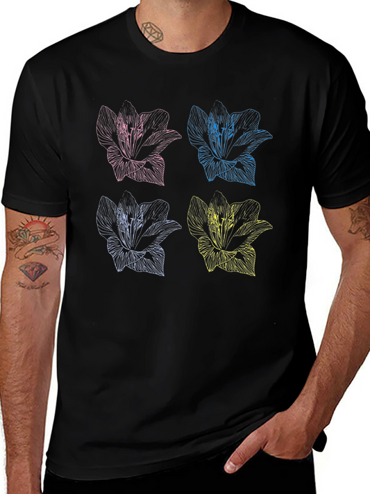 Floral Pop Art T-Shirt - Stylish Graphic Tee
