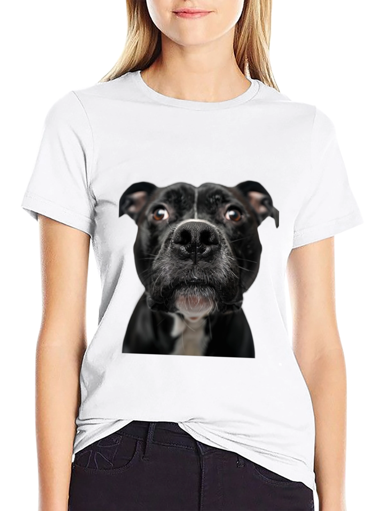Dog Portrait Graphic T-Shirt - Unisex Black Tee
