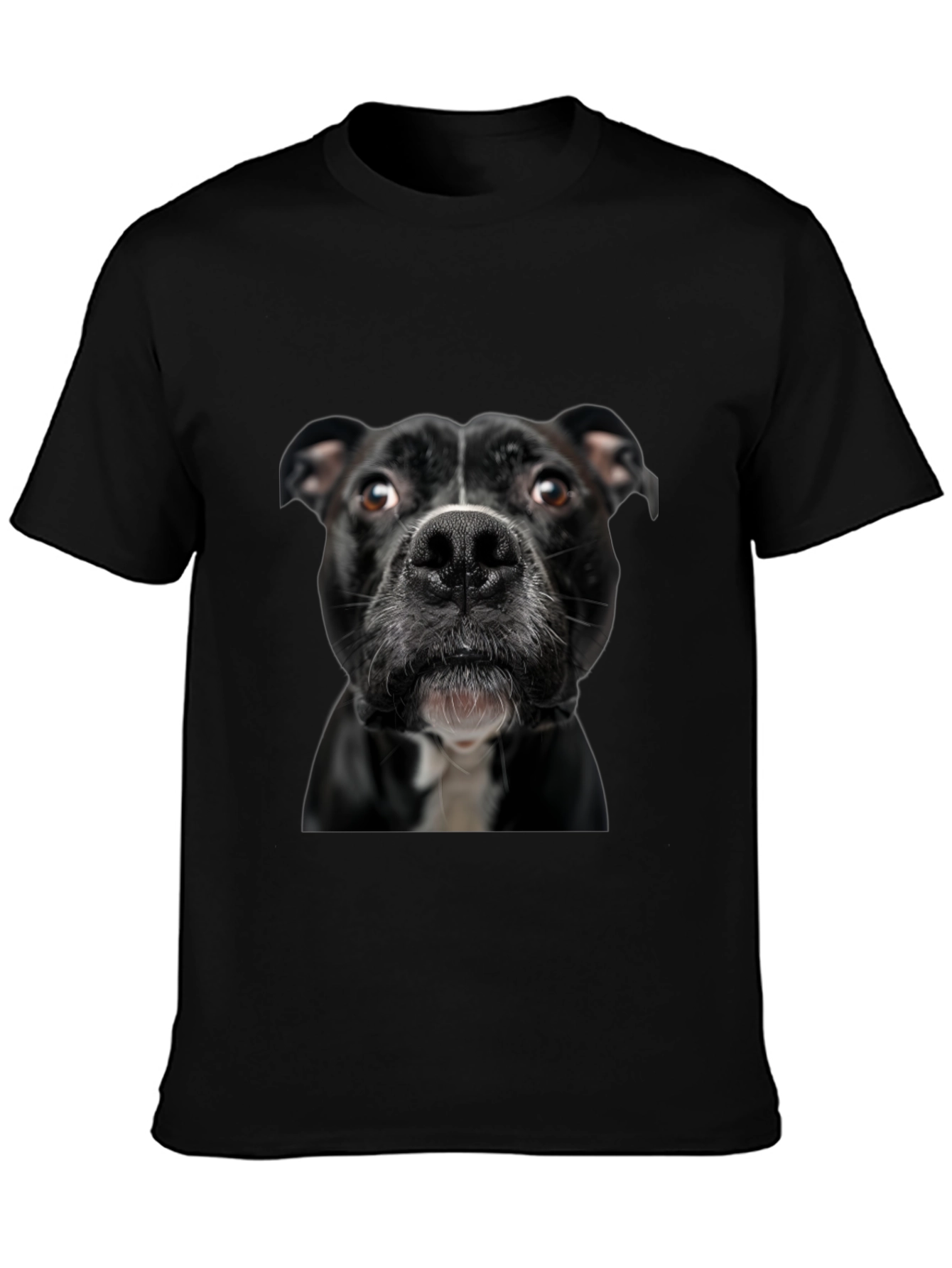 Dog Portrait Graphic T-Shirt - Unisex Black Tee