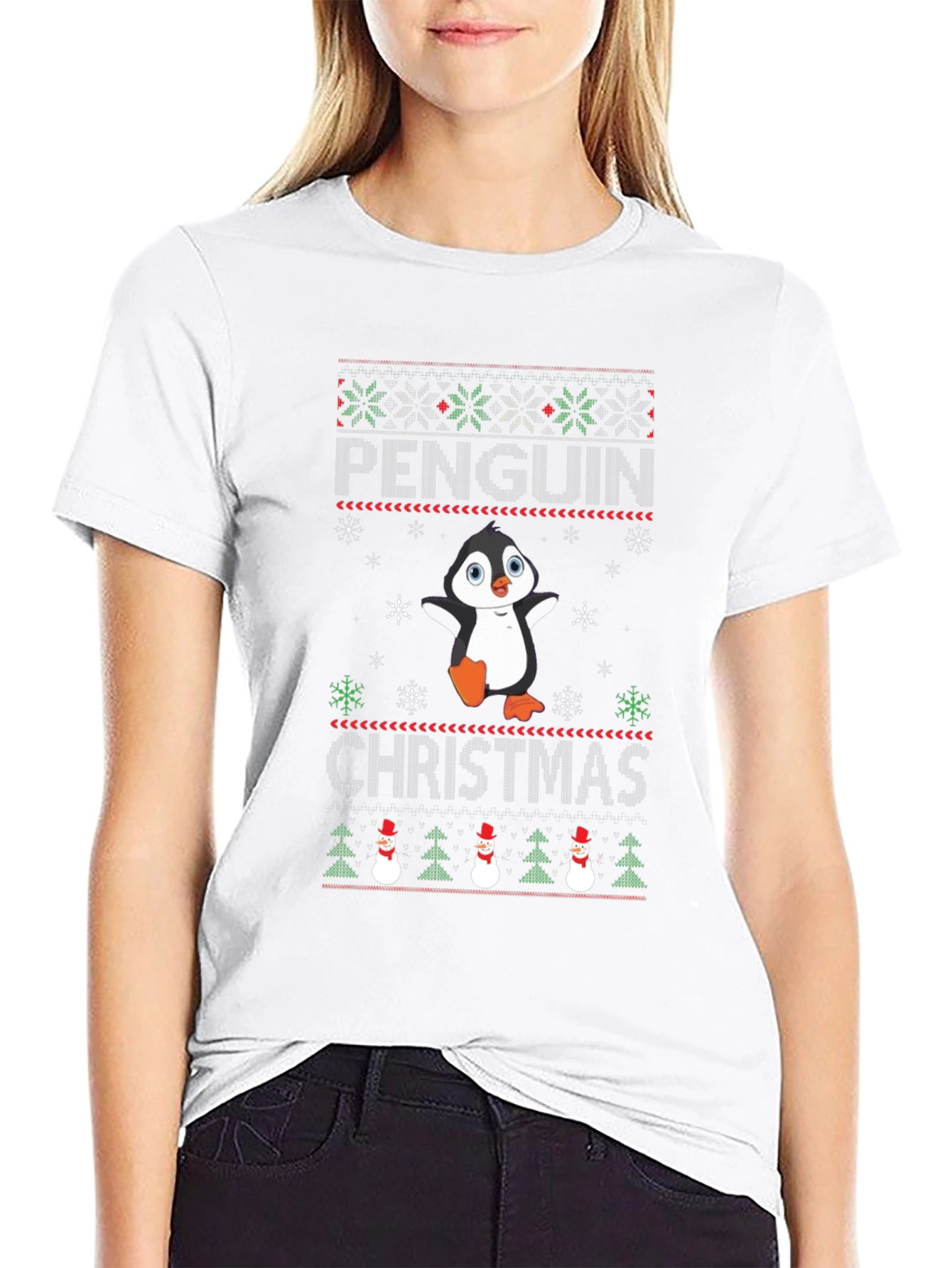 Penguin Christmas T-Shirt Ugly Sweater Holiday