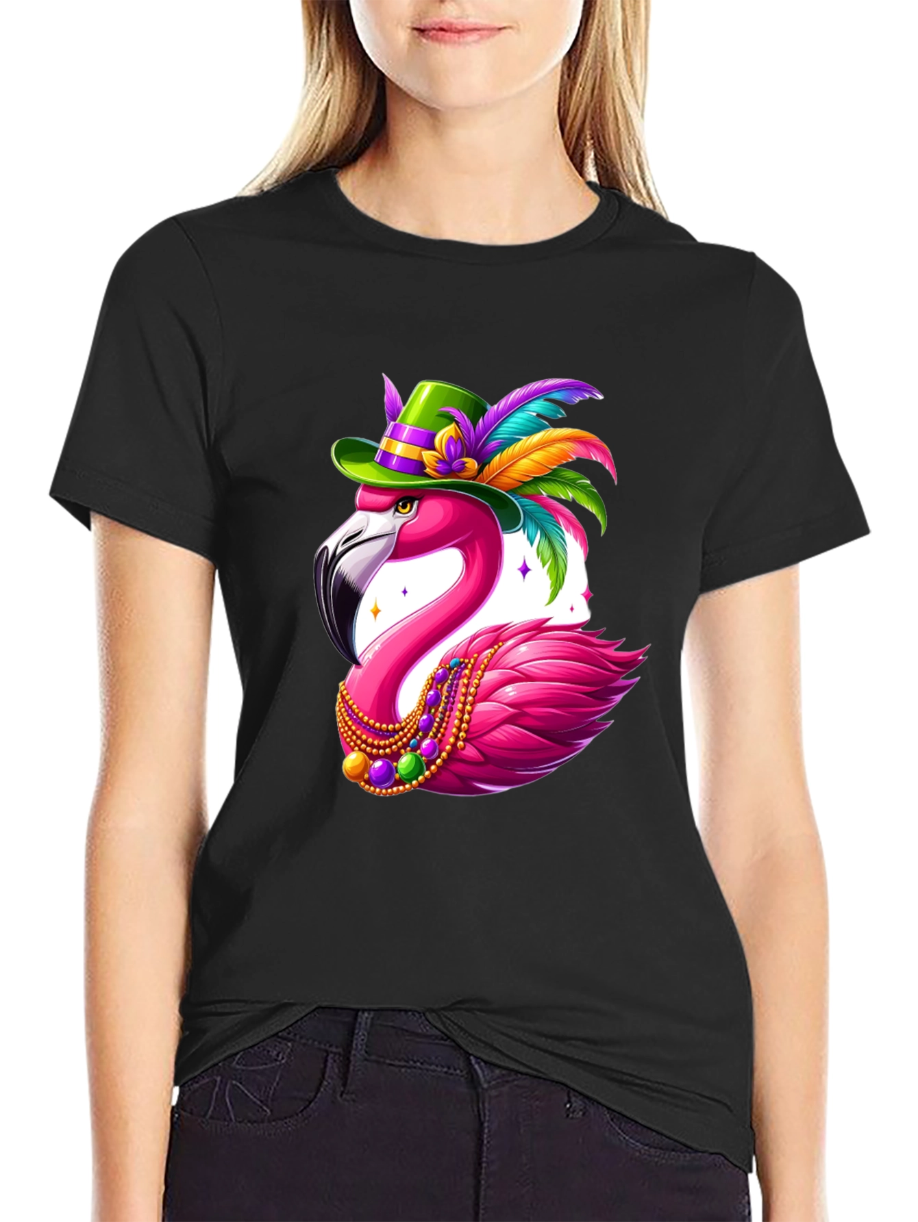 Festive Flamingo Graphic Tee