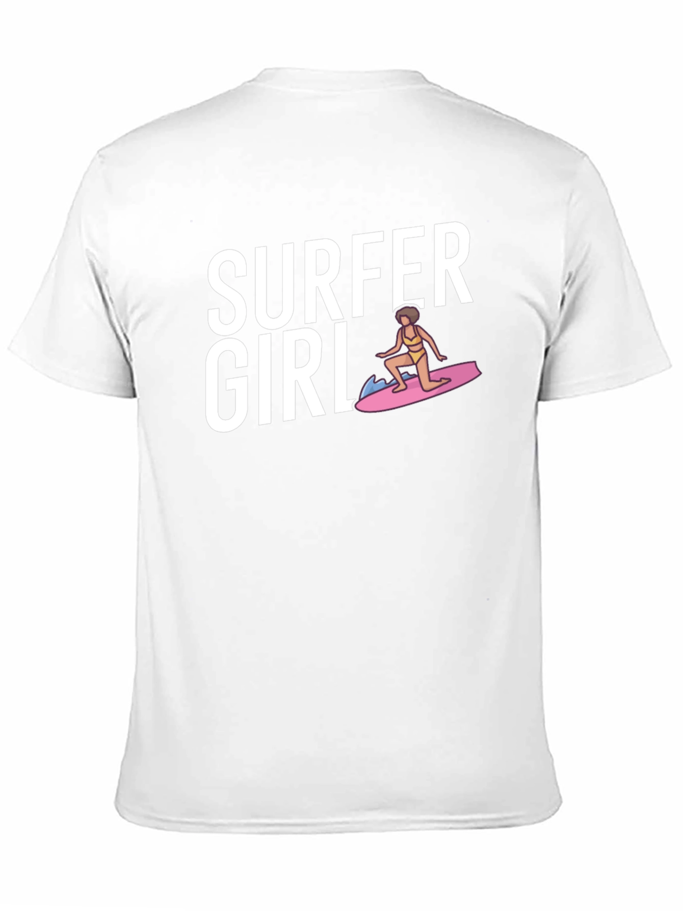 Surfer Girl Graphic T-Shirt - Black Cotton Tee