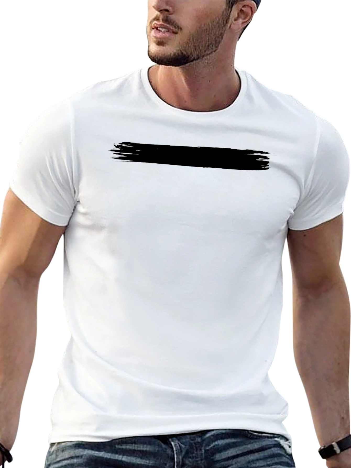 Mens Solid Black Crew Neck Short Sleeve T-Shirt