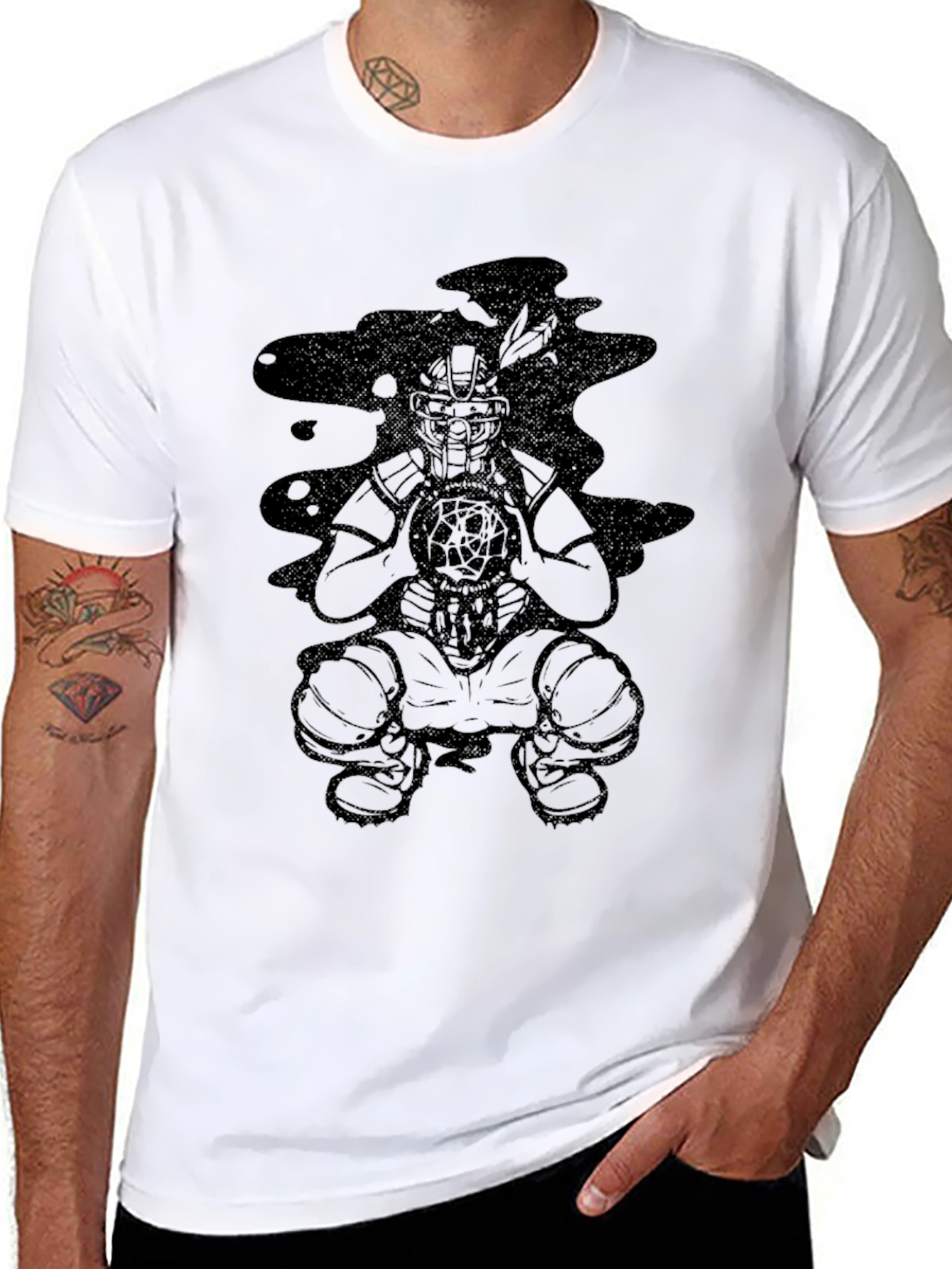 Mens Black Graphic Tee - Dream Catcher