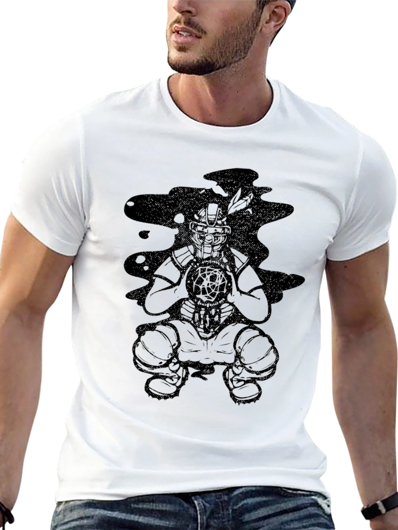 Mens Black Graphic Tee - Dream Catcher