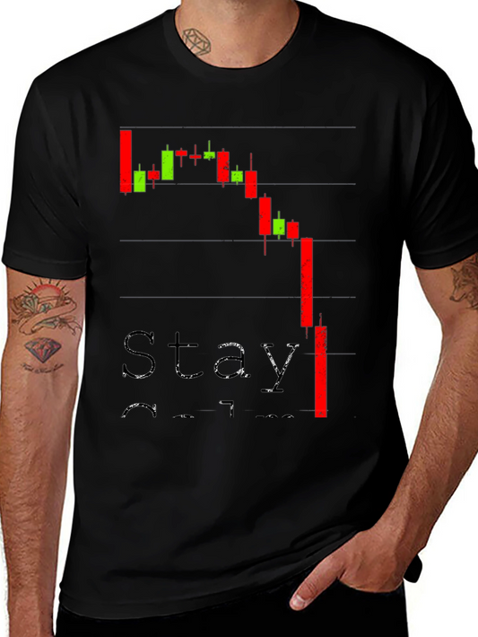 Stay Calm Crypto Chart Black T-Shirt