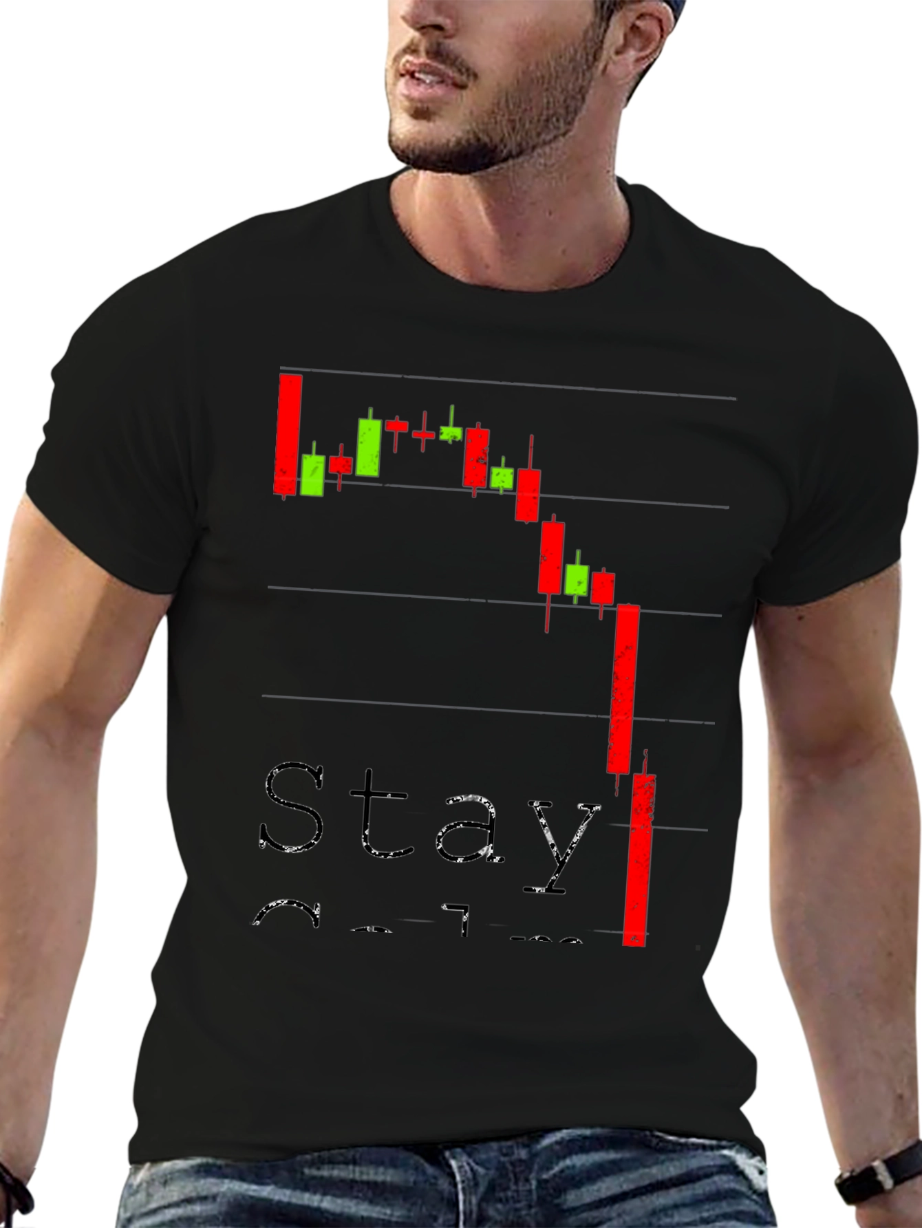 Stay Calm Crypto Chart Black T-Shirt