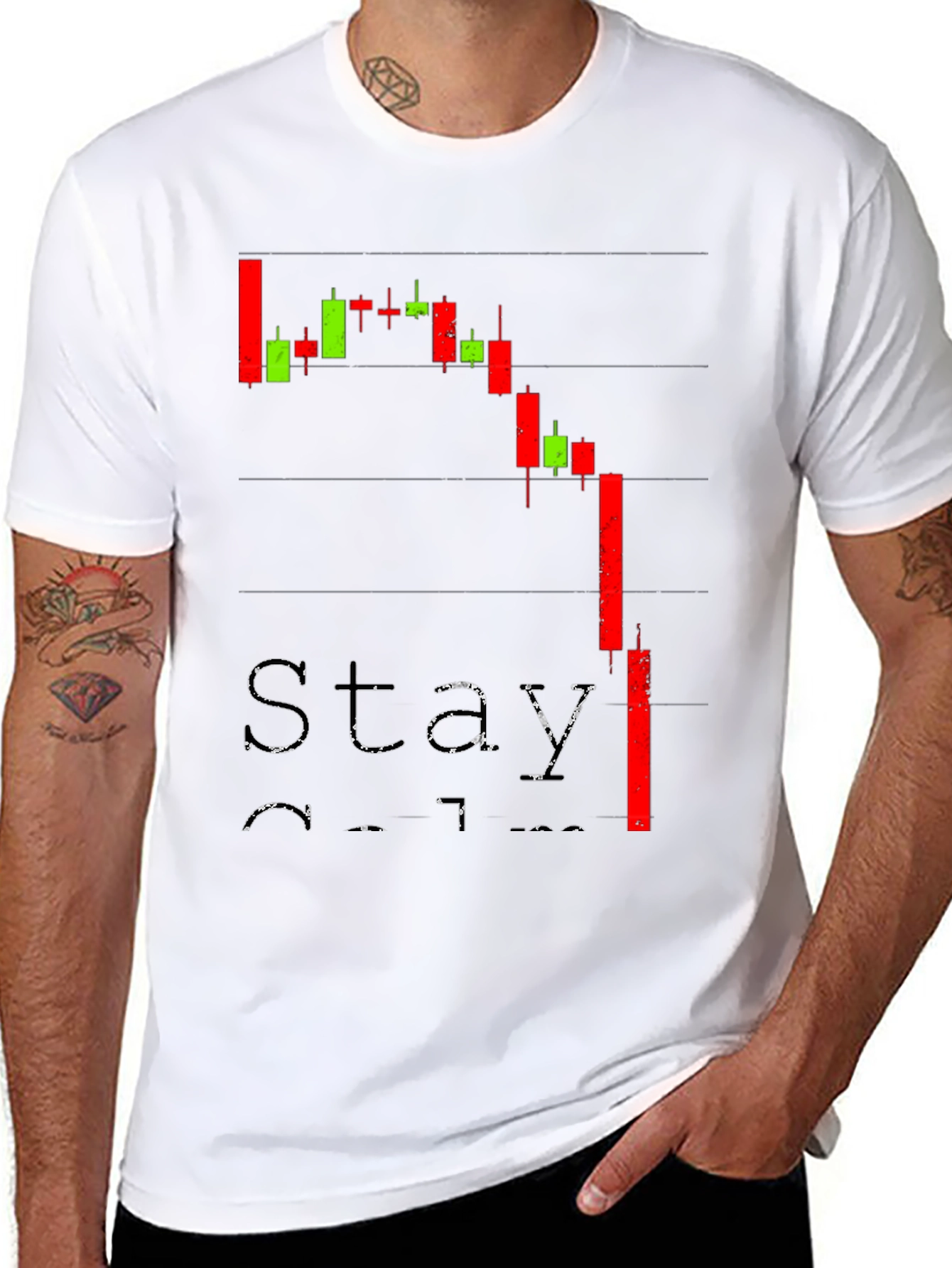 Stay Calm Crypto Chart Black T-Shirt