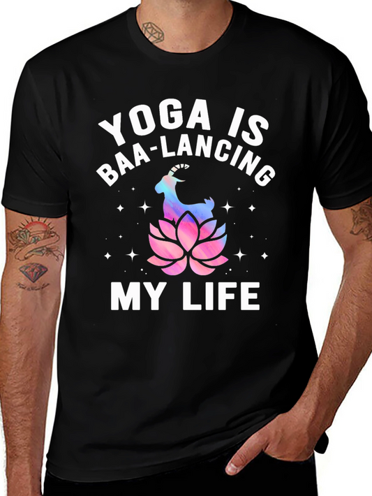 Yoga is Baa-Lancing My Life T-Shirt - Black