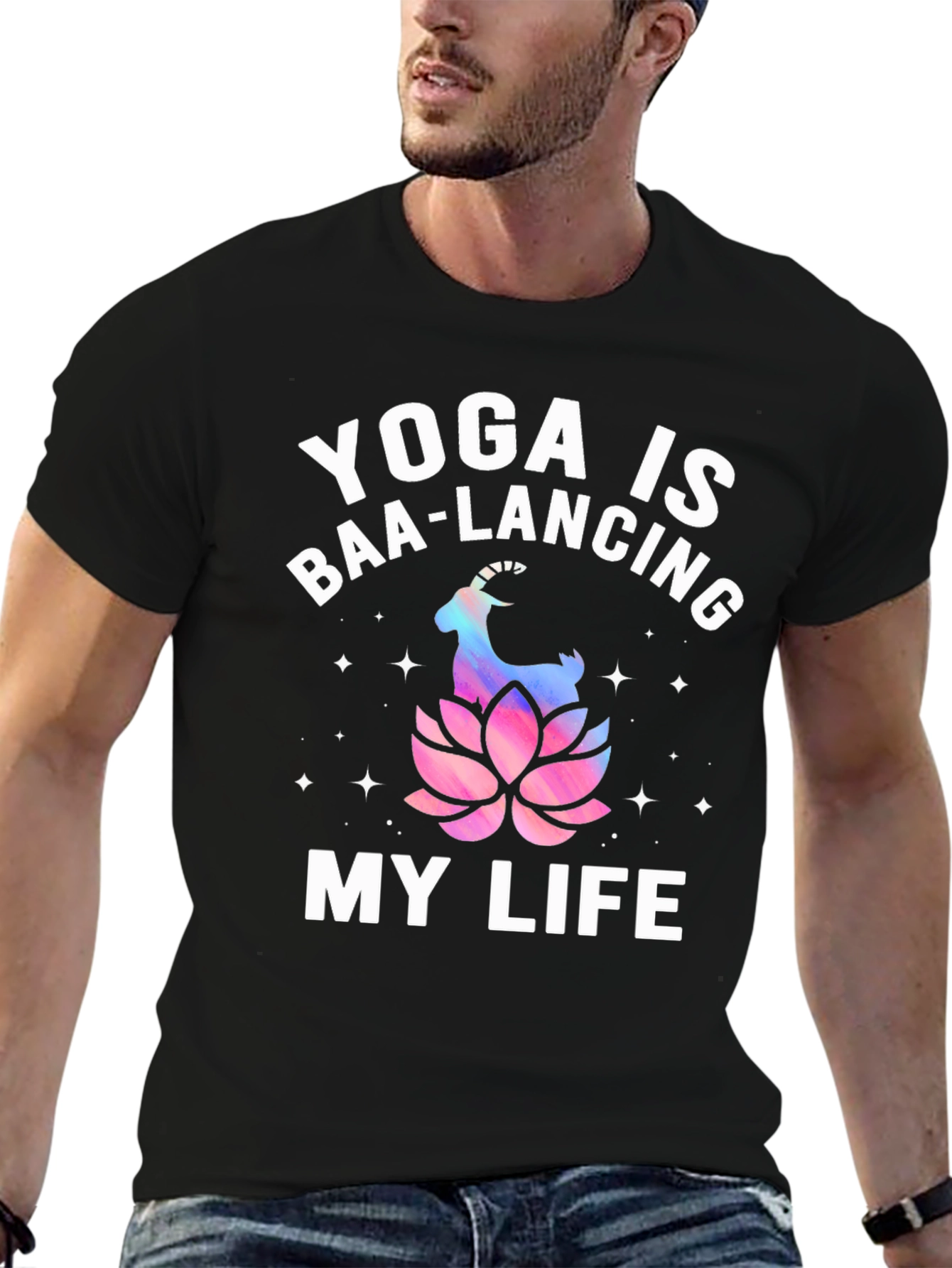 Yoga is Baa-Lancing My Life T-Shirt - Black