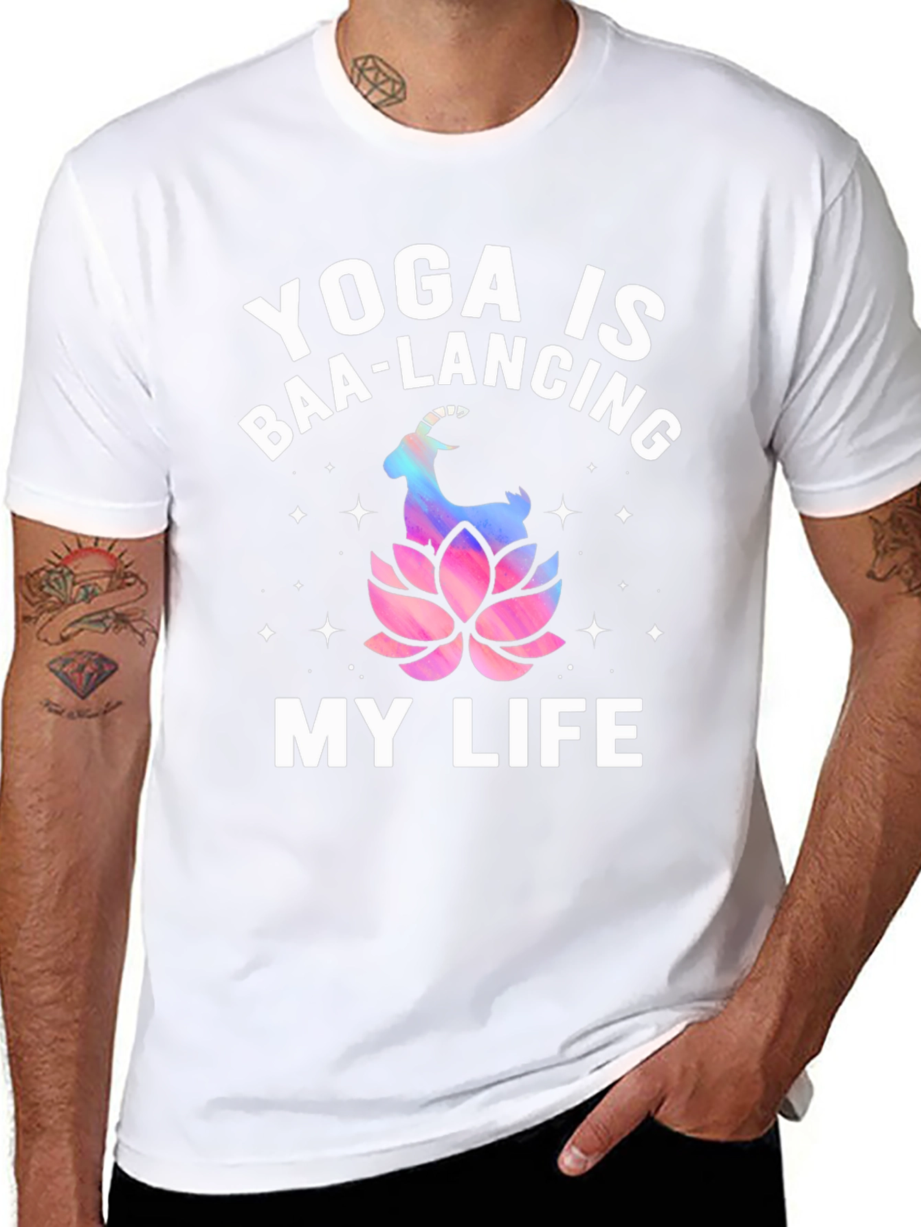 Yoga is Baa-Lancing My Life T-Shirt - Black