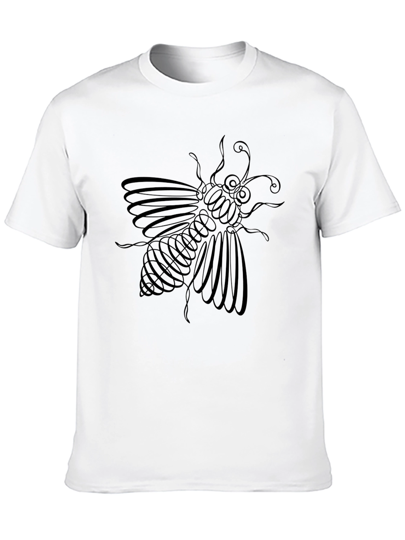 Abstract Bee Graphic Black T-Shirt