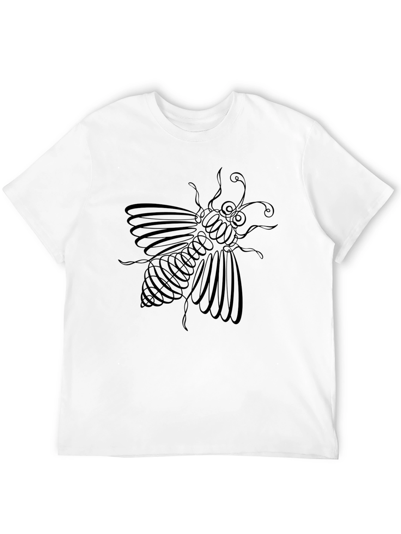 Abstract Bee Graphic Black T-Shirt