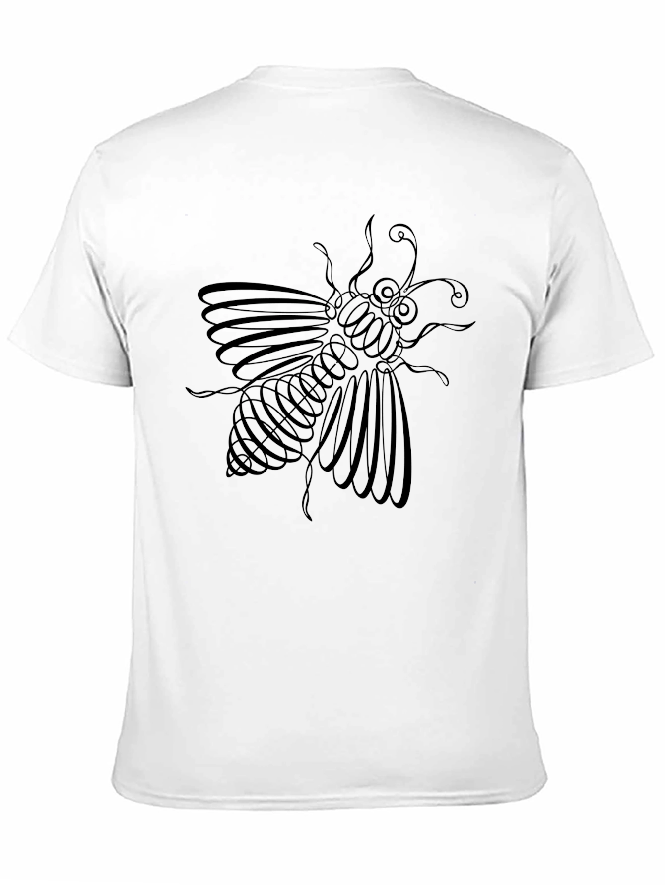 Abstract Bee Graphic Black T-Shirt