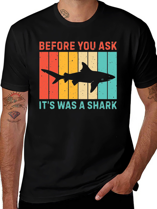 Retro Shark T-Shirt - Before You Ask Funny Tee