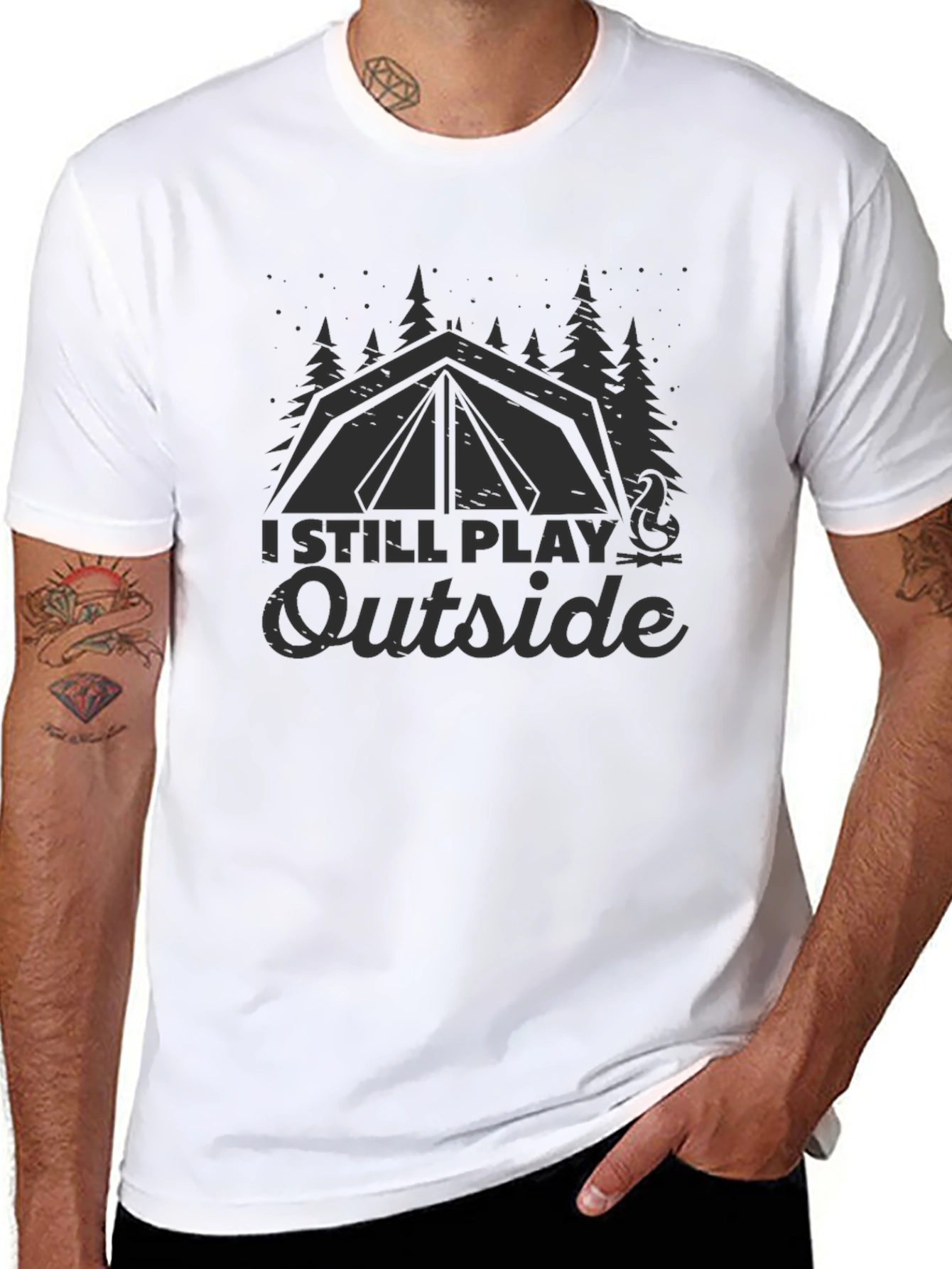 I Still Play Outside Camping Graphic Tee