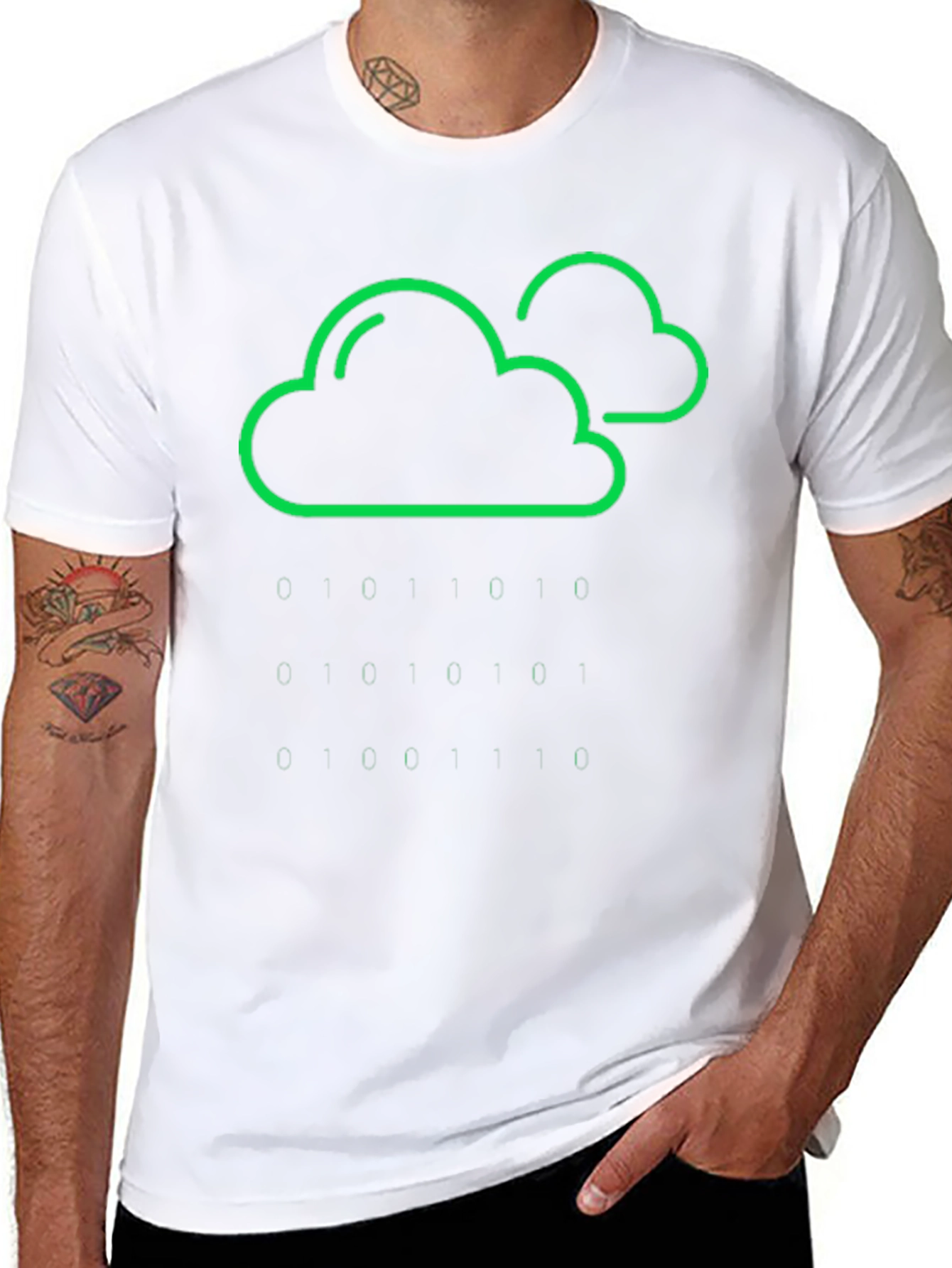 Cloud & Raindrop Graphic Tee - Black