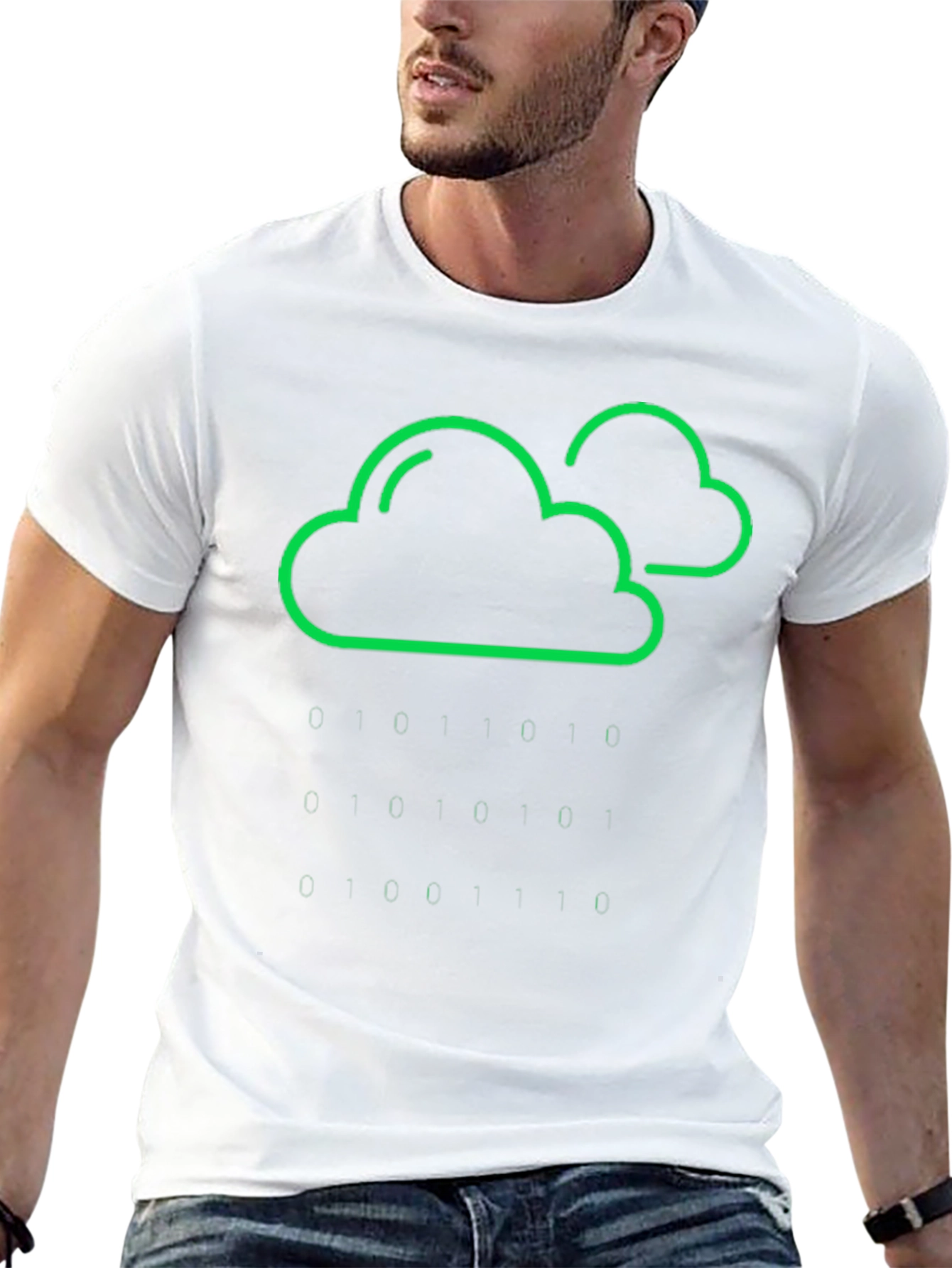 Cloud & Raindrop Graphic Tee - Black