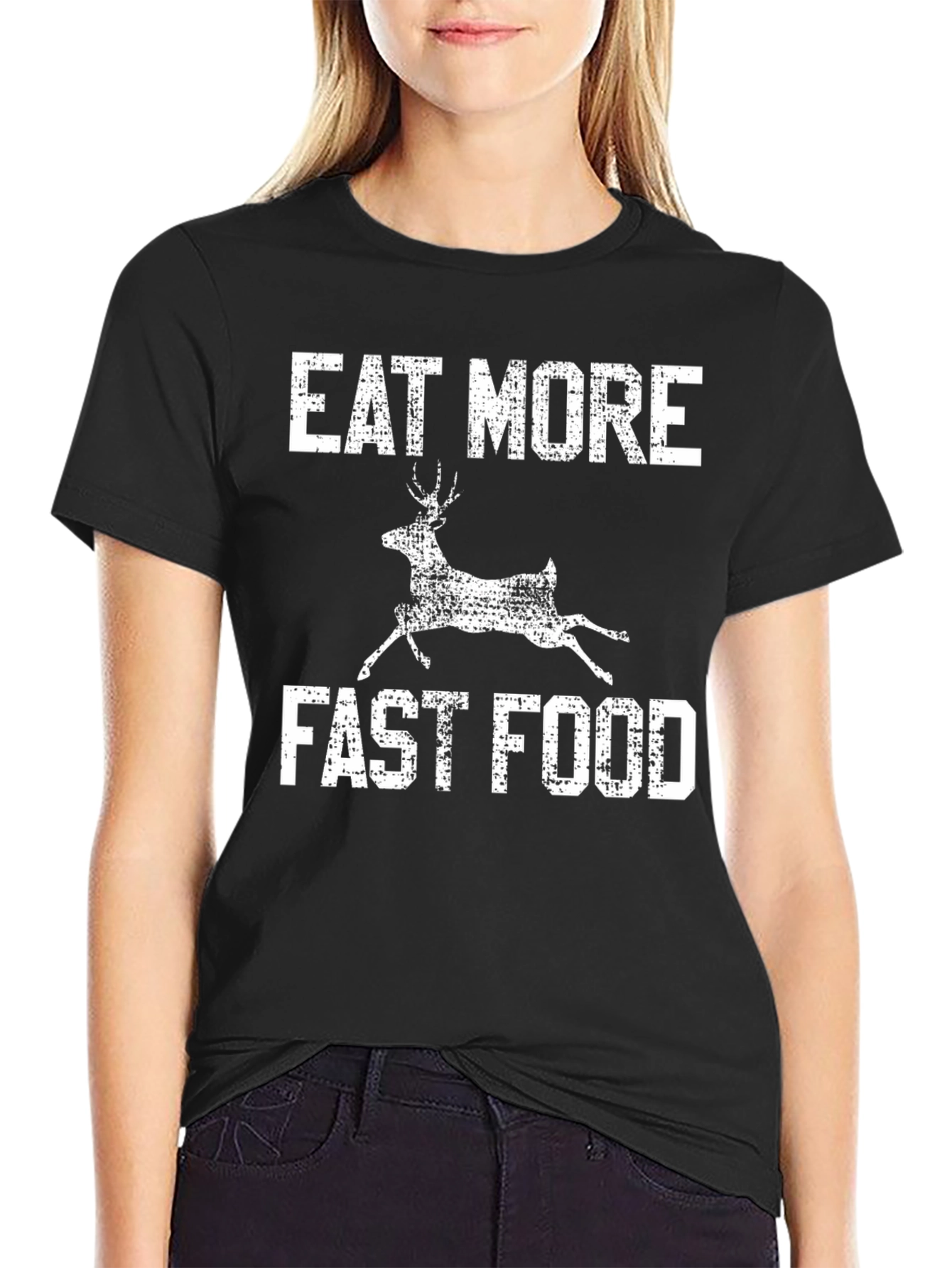 Eat More Fast Food Deer Graphic Tee